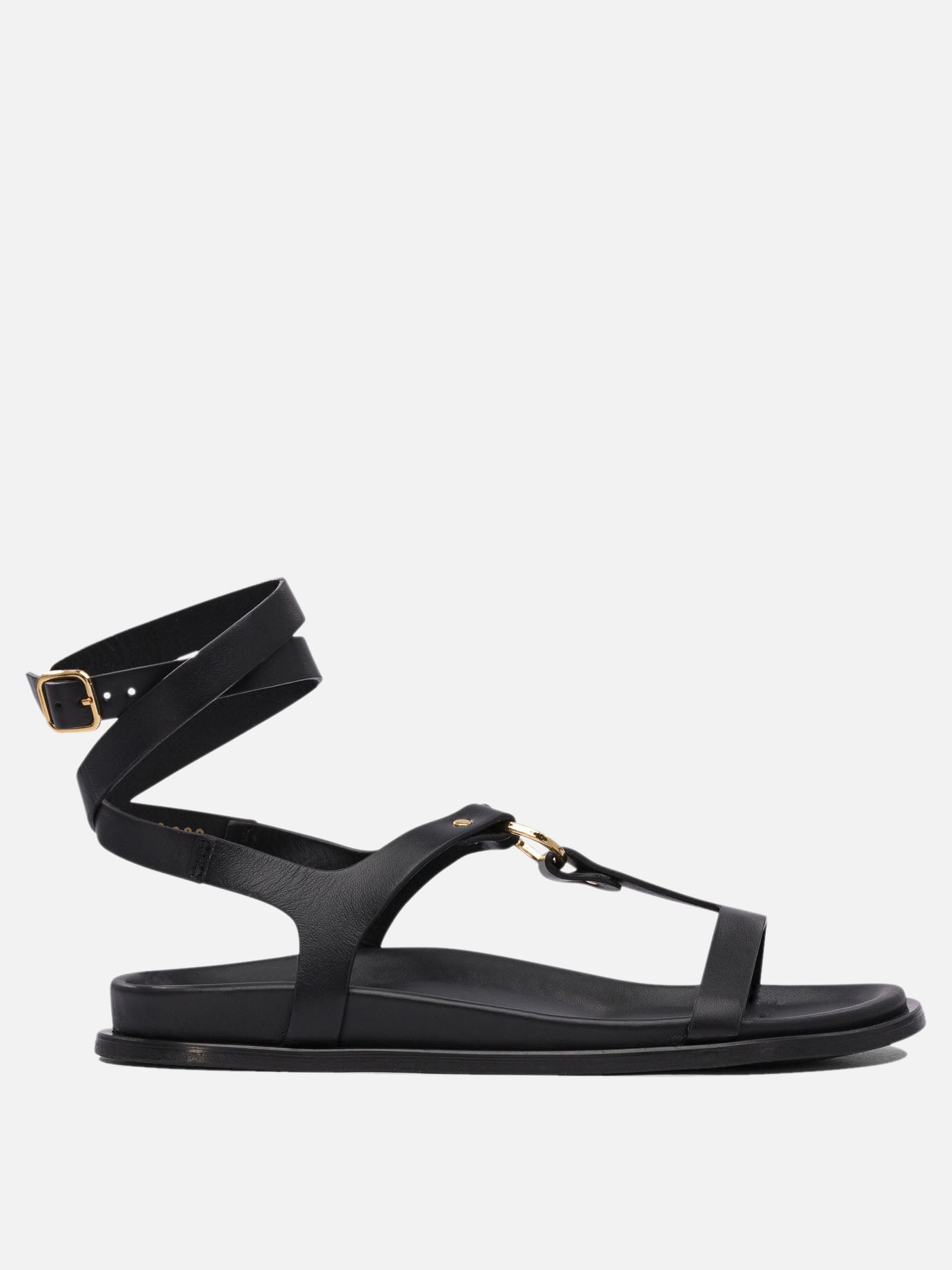 Flat sandals 100% cow leather - 100% cuerolite  Black - Alohas Women | PDP | VIETTI Online Store | Zoom-Modal
