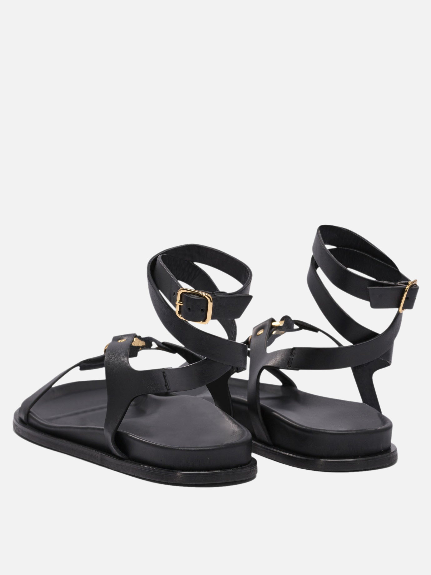 Flat sandals 100% cow leather - 100% cuerolite  Black - Alohas Women | PDP | VIETTI Online Store | thumbnail_4