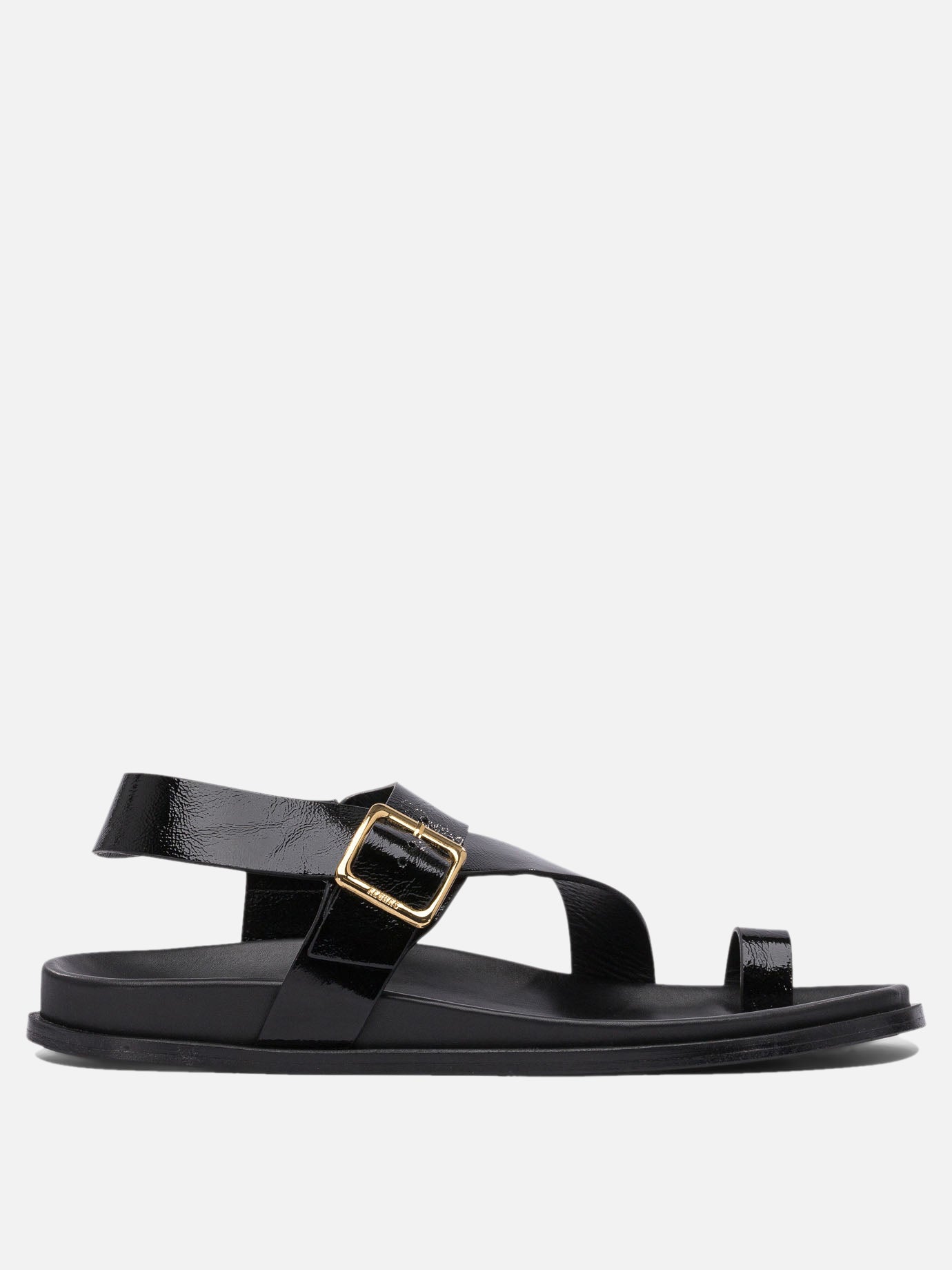 Flat sandals 100% cow leather - 100% cuerolite  Black - Alohas Women | PDP | VIETTI Online Store | thumbnail
