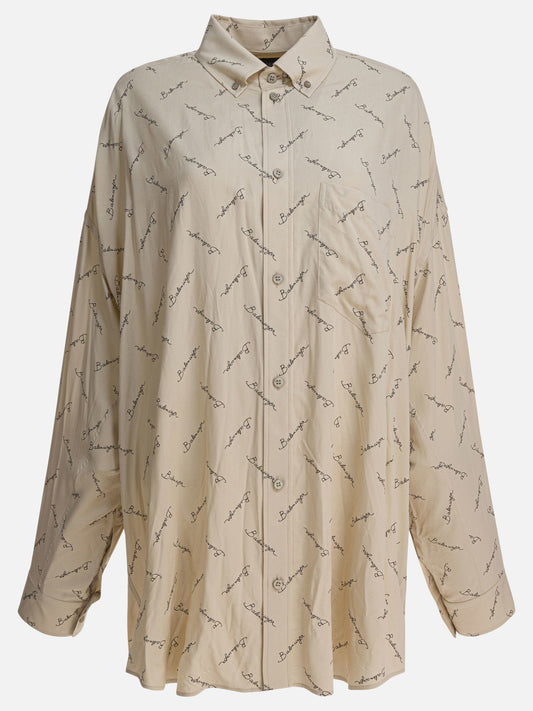Casual shirts Logo  Beige - Balenciaga Women | PDP | VIETTI Online Store 
