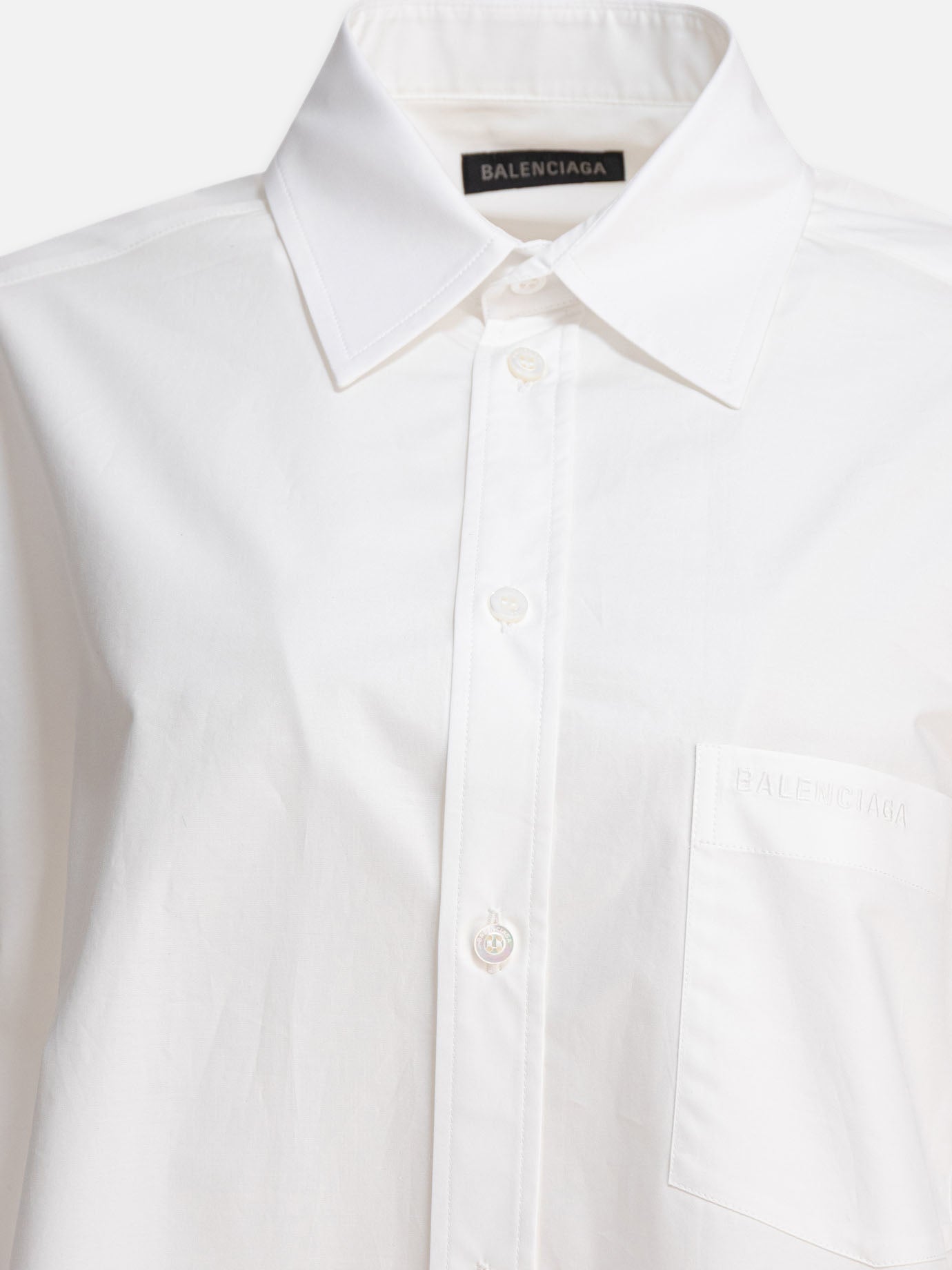 Casual shirts Solid colour  White - Balenciaga Women | PDP | VIETTI Online Store | thumbnail_3