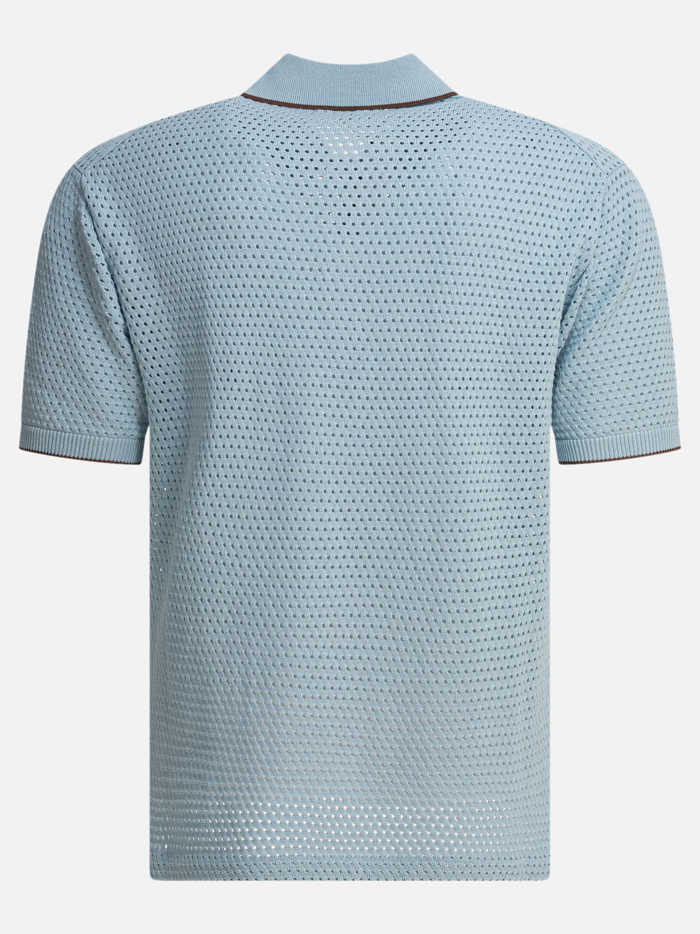 Polo shirts with buttons Textured knit  Light blue - Beams Plus Men | PDP | VIETTI Online Store | thumbnail_2