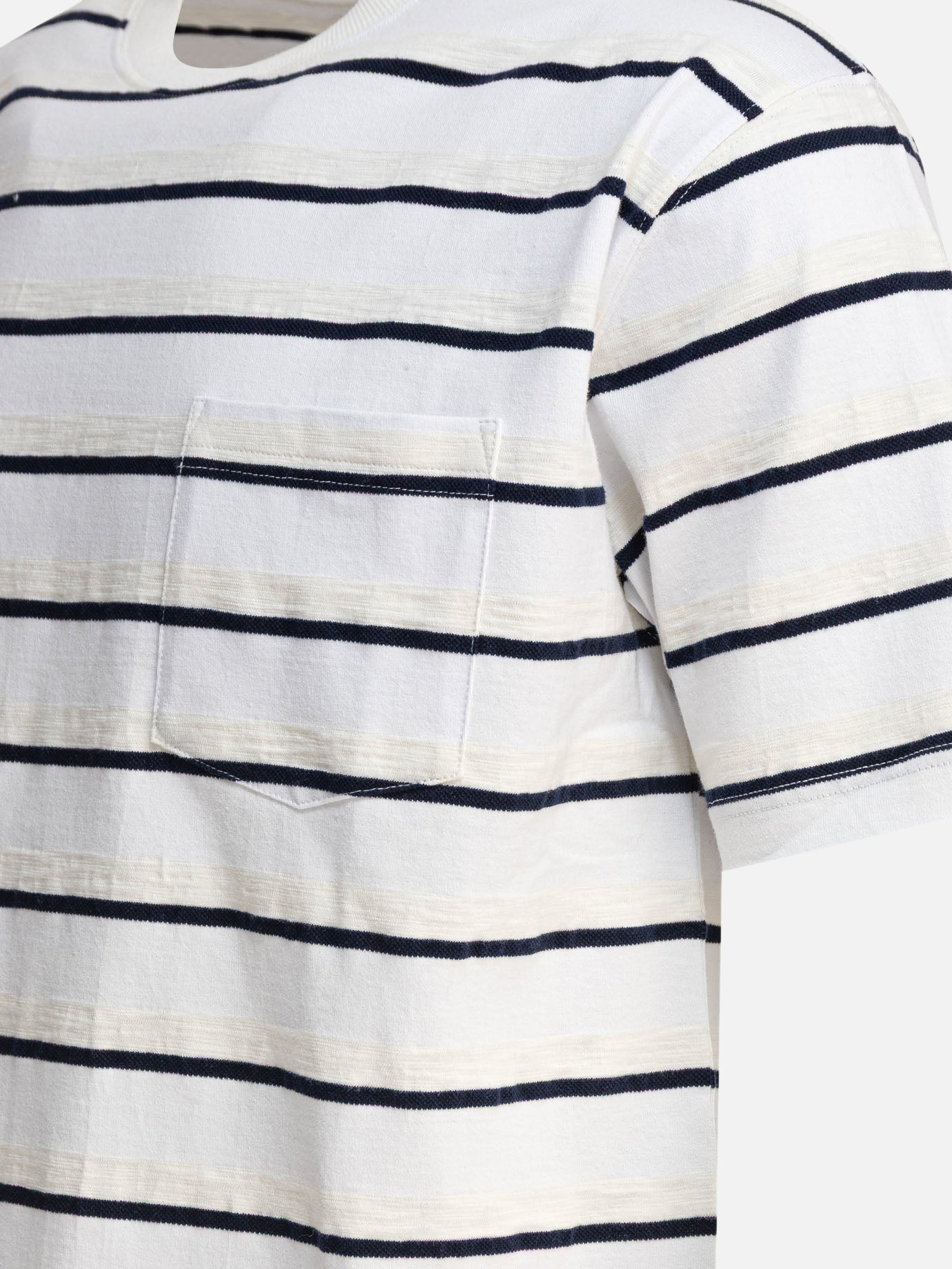 Crewneck t-shirts Striped  White - Beams Plus Men | PDP | VIETTI Online Store | Zoom-Modal_4
