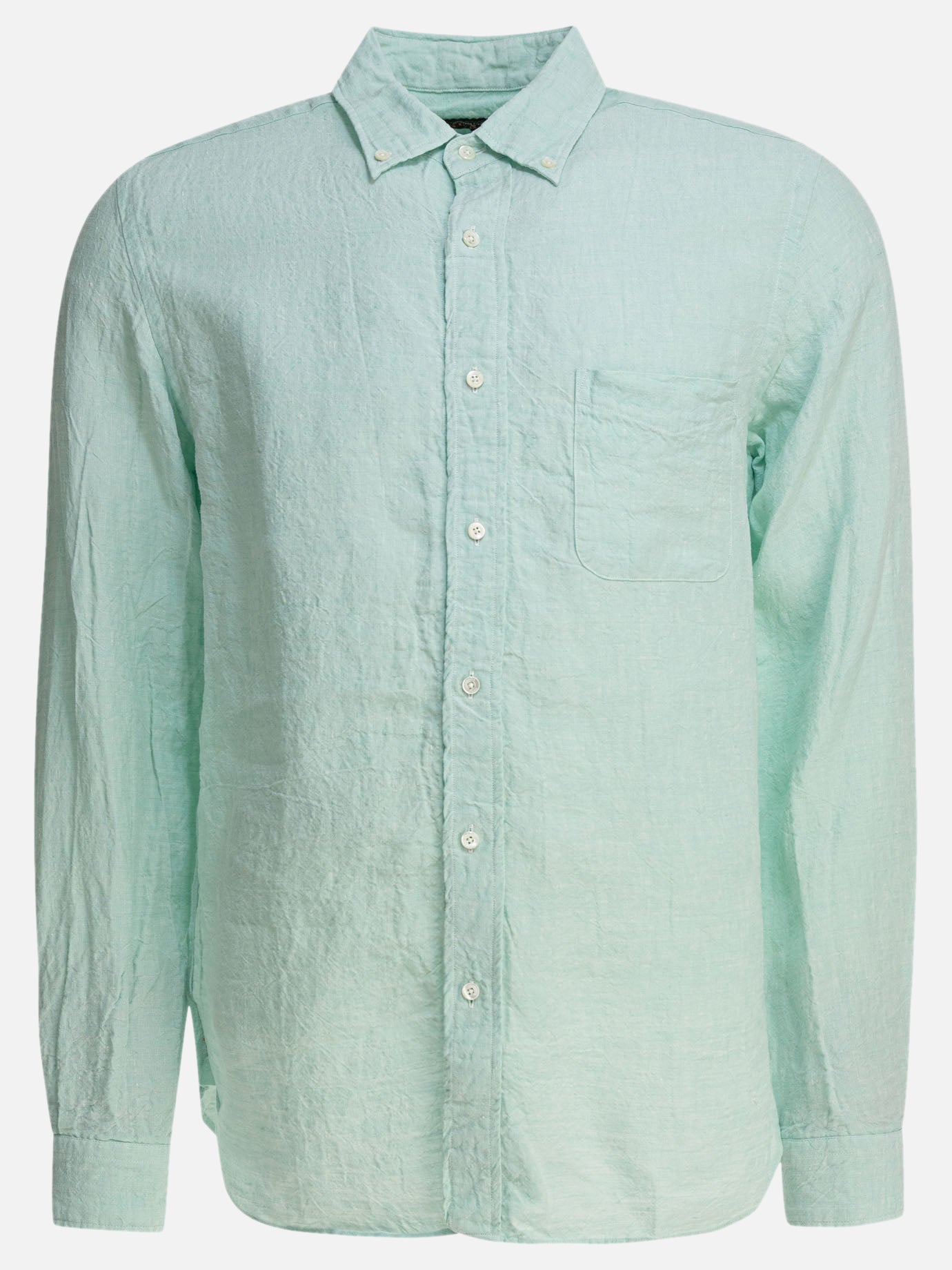 Beams Plus &quot;Linen Solid&quot; Shirt 11670629_S Green thumbnail_1