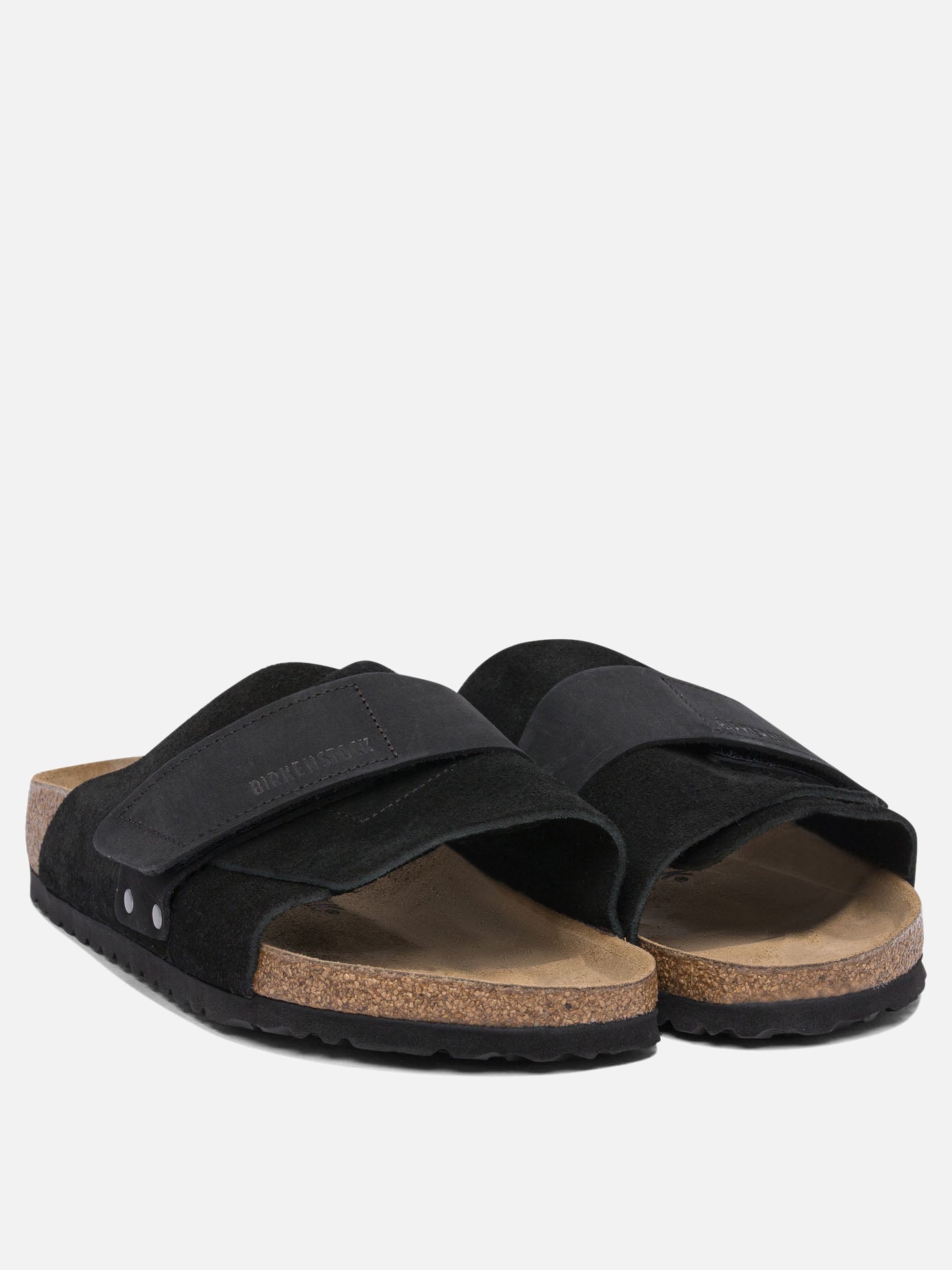 Slides 100% suede - 100% rubber  Black - Birkenstock Men | PDP | VIETTI Online Store | thumbnail_2