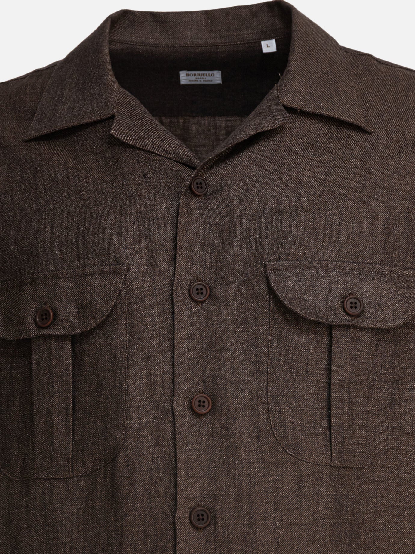 Casual shirts Solid colour  Brown - Borriello Men | PDP | VIETTI Online Store | thumbnail_3