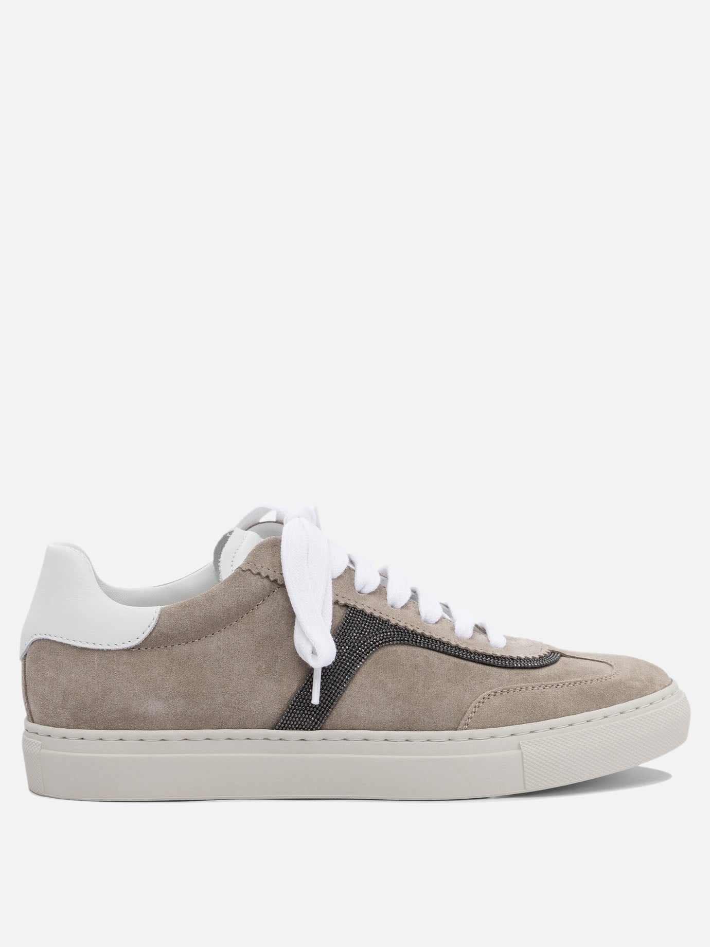 Low top sneakers 100% calf leather - 100% rubber  Grey - Brunello Cucinelli Women | PDP | VIETTI Online Store | Zoom-Modal
