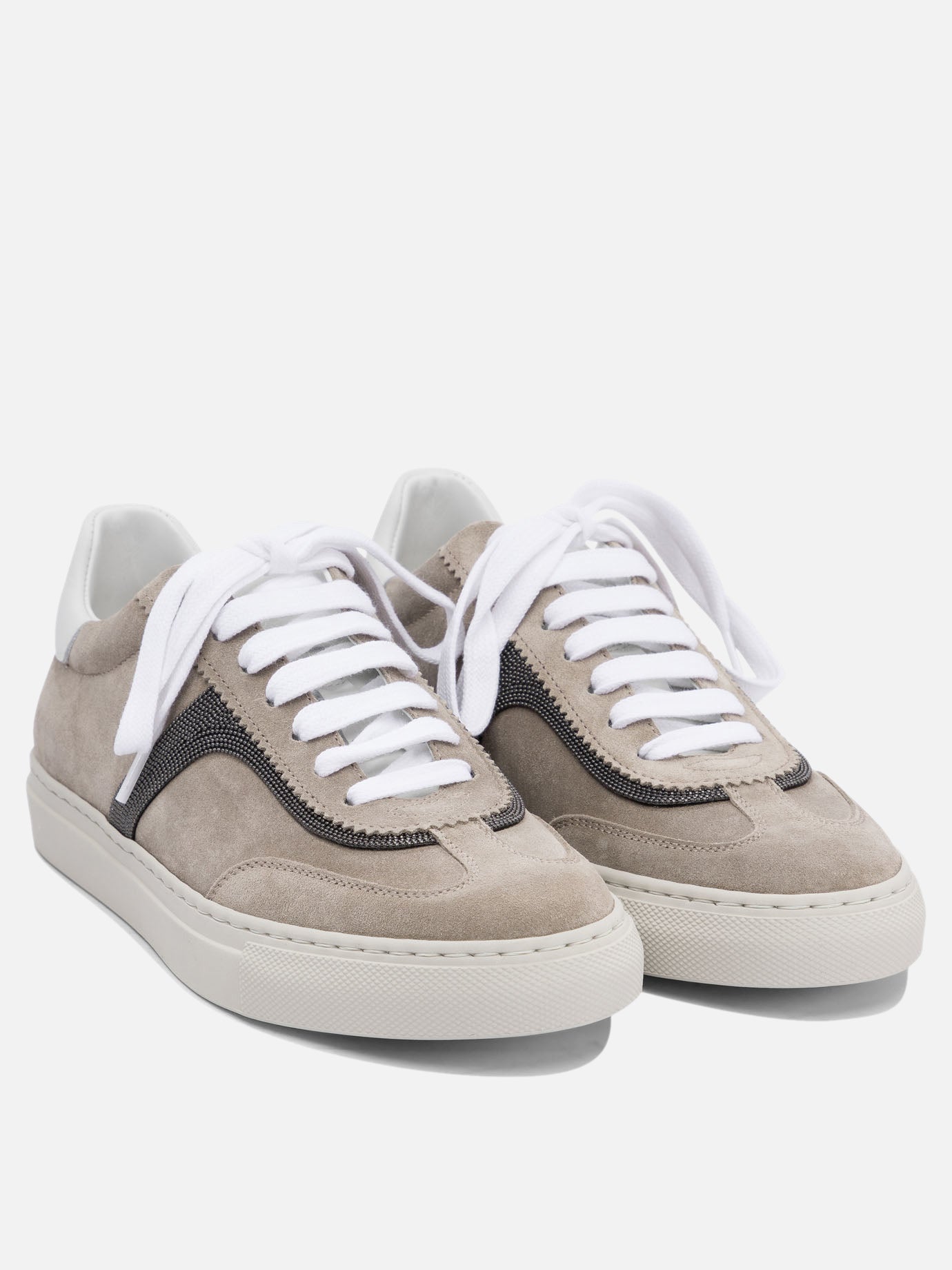 Low top sneakers 100% calf leather - 100% rubber  Grey - Brunello Cucinelli Women | PDP | VIETTI Online Store | thumbnail_2