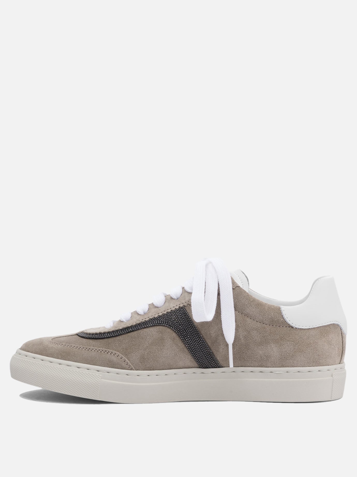 Low top sneakers 100% calf leather - 100% rubber  Grey - Brunello Cucinelli Women | PDP | VIETTI Online Store | thumbnail_3
