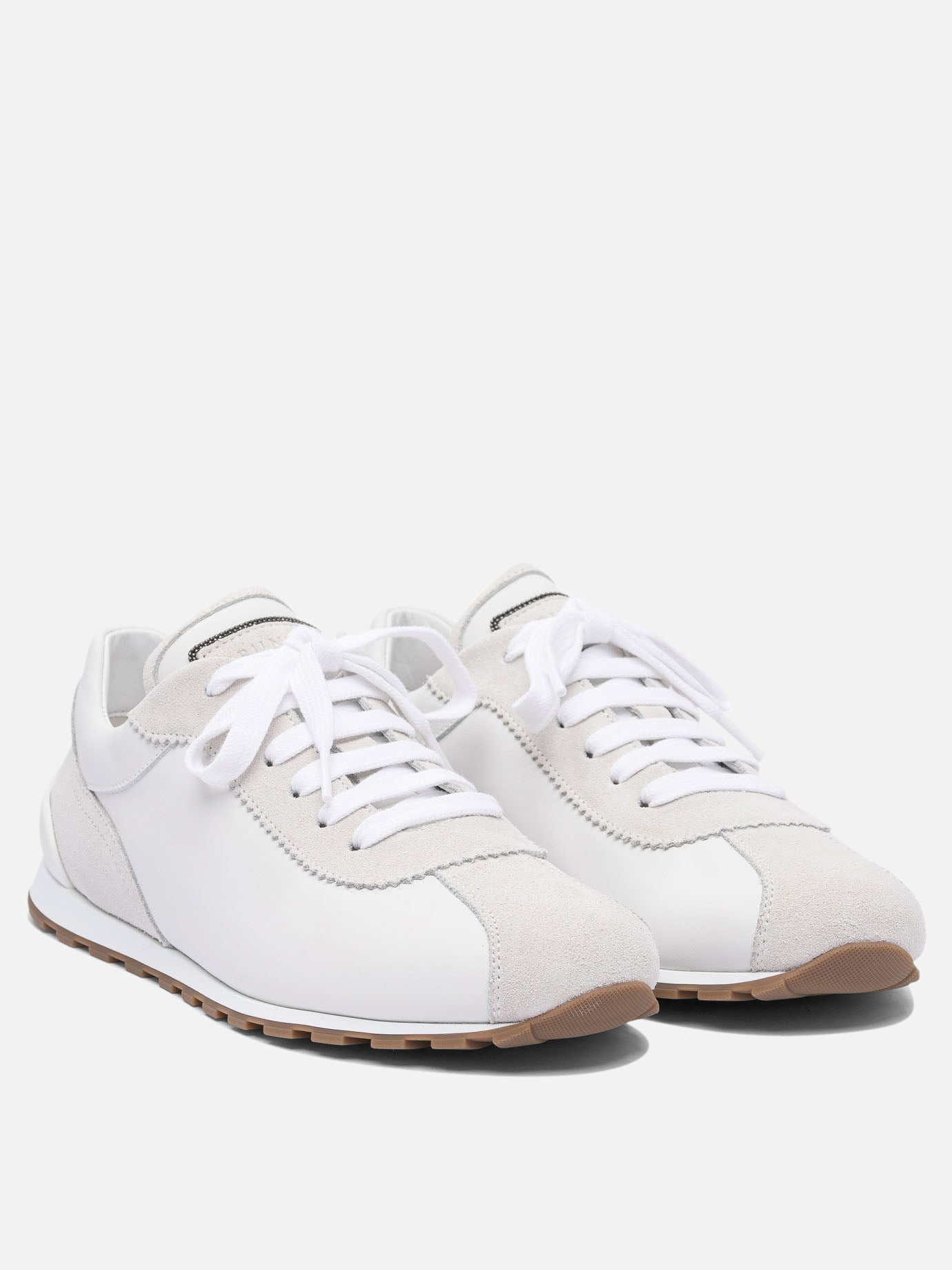 Low top sneakers 100% leather - 100% rubber  White - Brunello Cucinelli Women | PDP | VIETTI Online Store | thumbnail_2