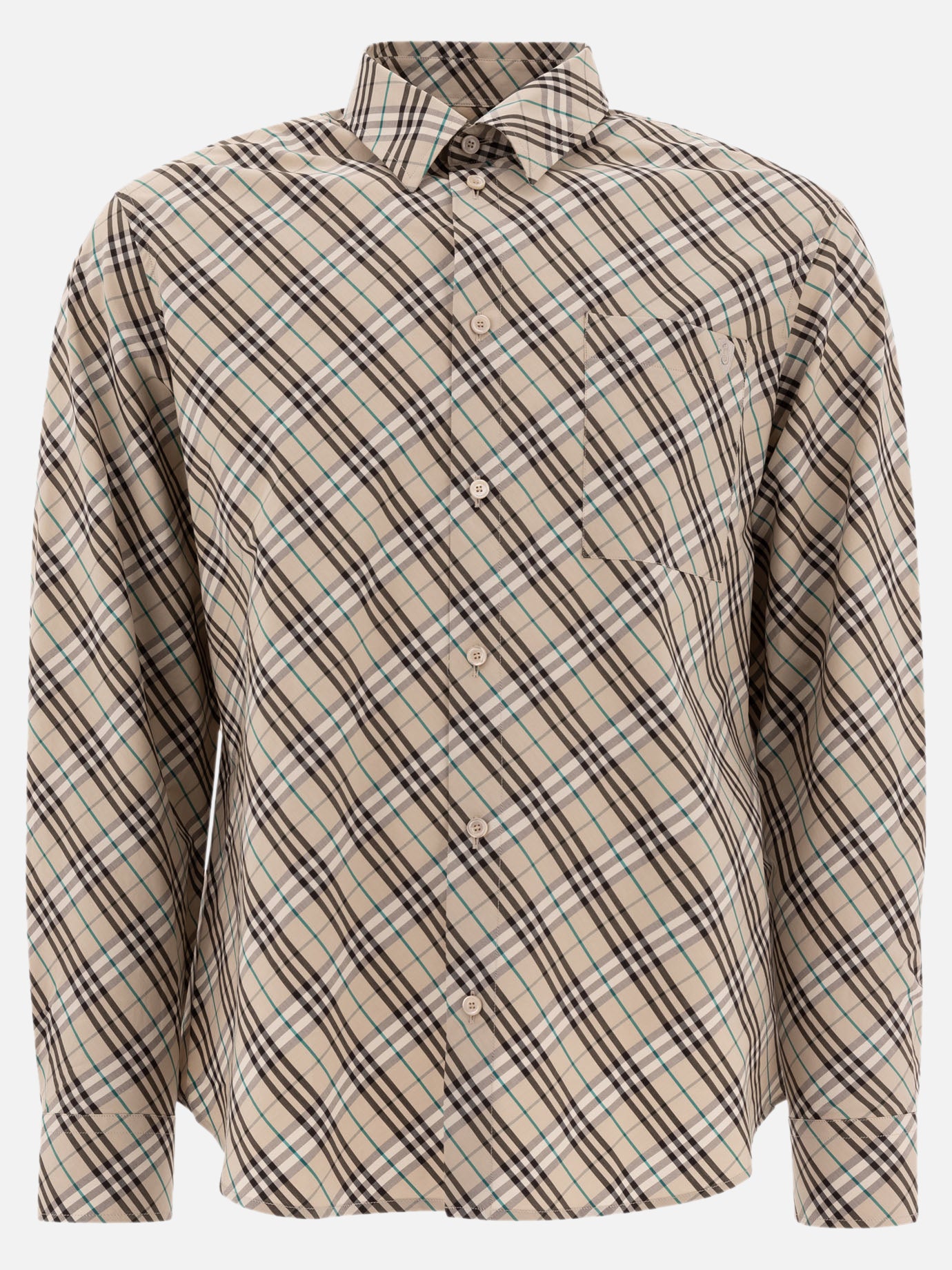 Burberry Cotton Check Shirt 16794608_L Beige thumbnail_1