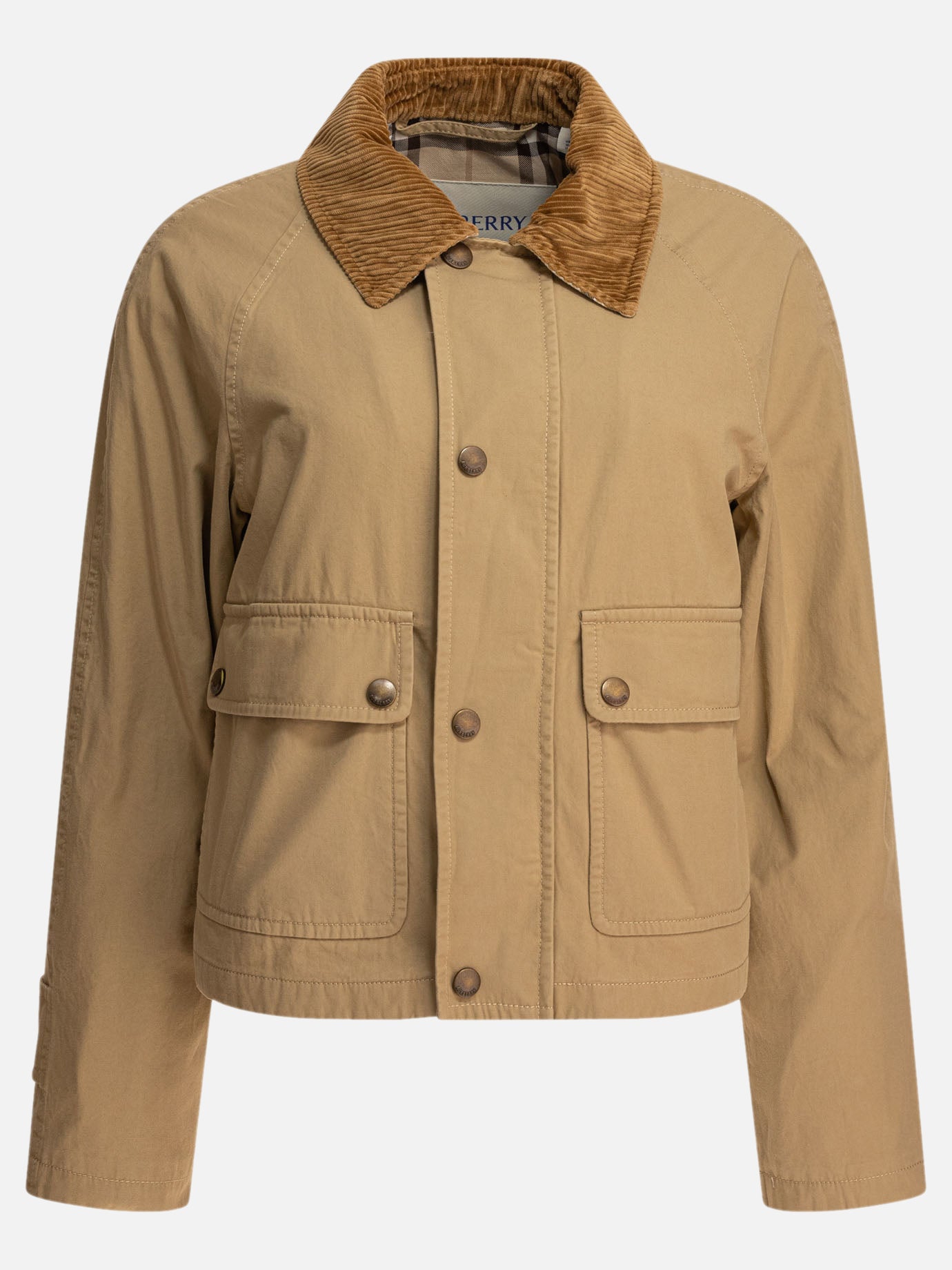 Burberry Cotton cropped jacket 13834516_08 Beige thumbnail_1