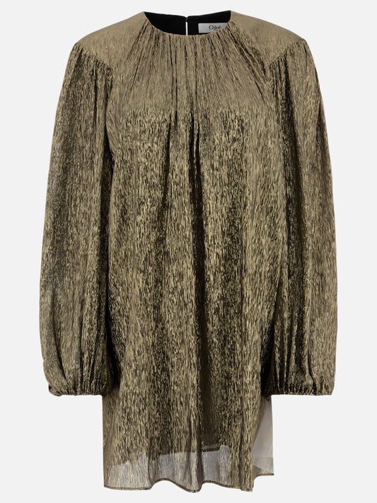 Mini dresses Solid colour  Gold - Chloé Women | PDP | VIETTI Online Store 
