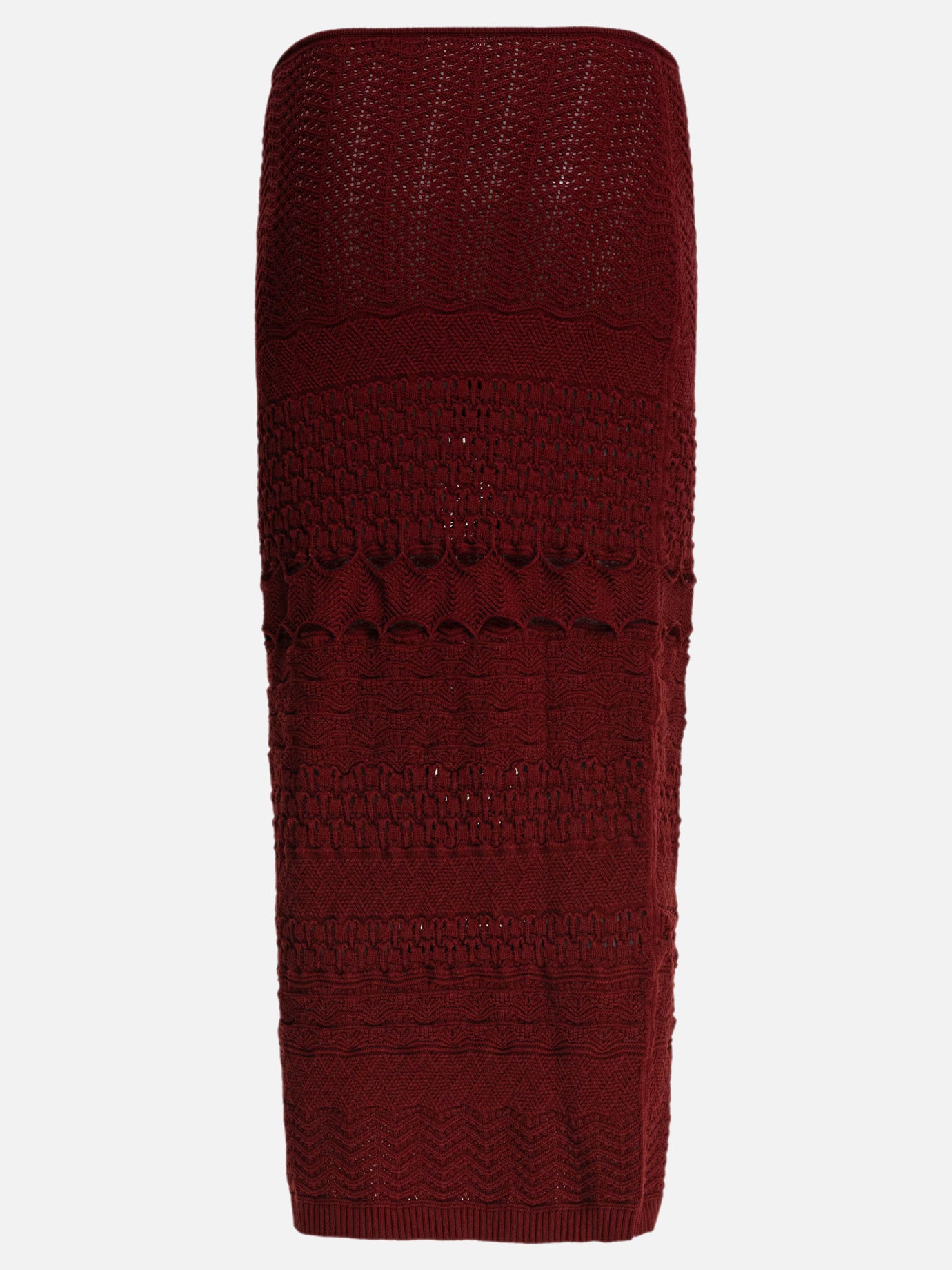 Long skirts Textured knit  Bordeaux - Elie Saab Women | PDP | VIETTI Online Store | Zoom-Modal_2
