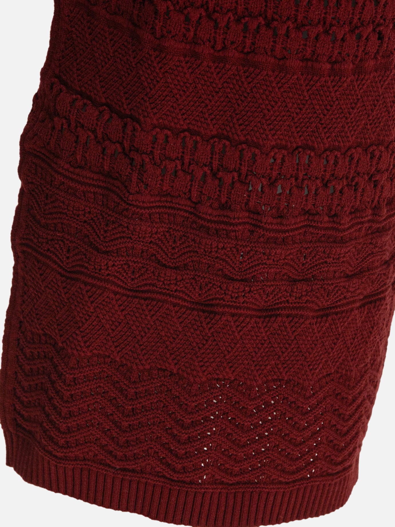 Long skirts Textured knit  Bordeaux - Elie Saab Women | PDP | VIETTI Online Store | thumbnail_4