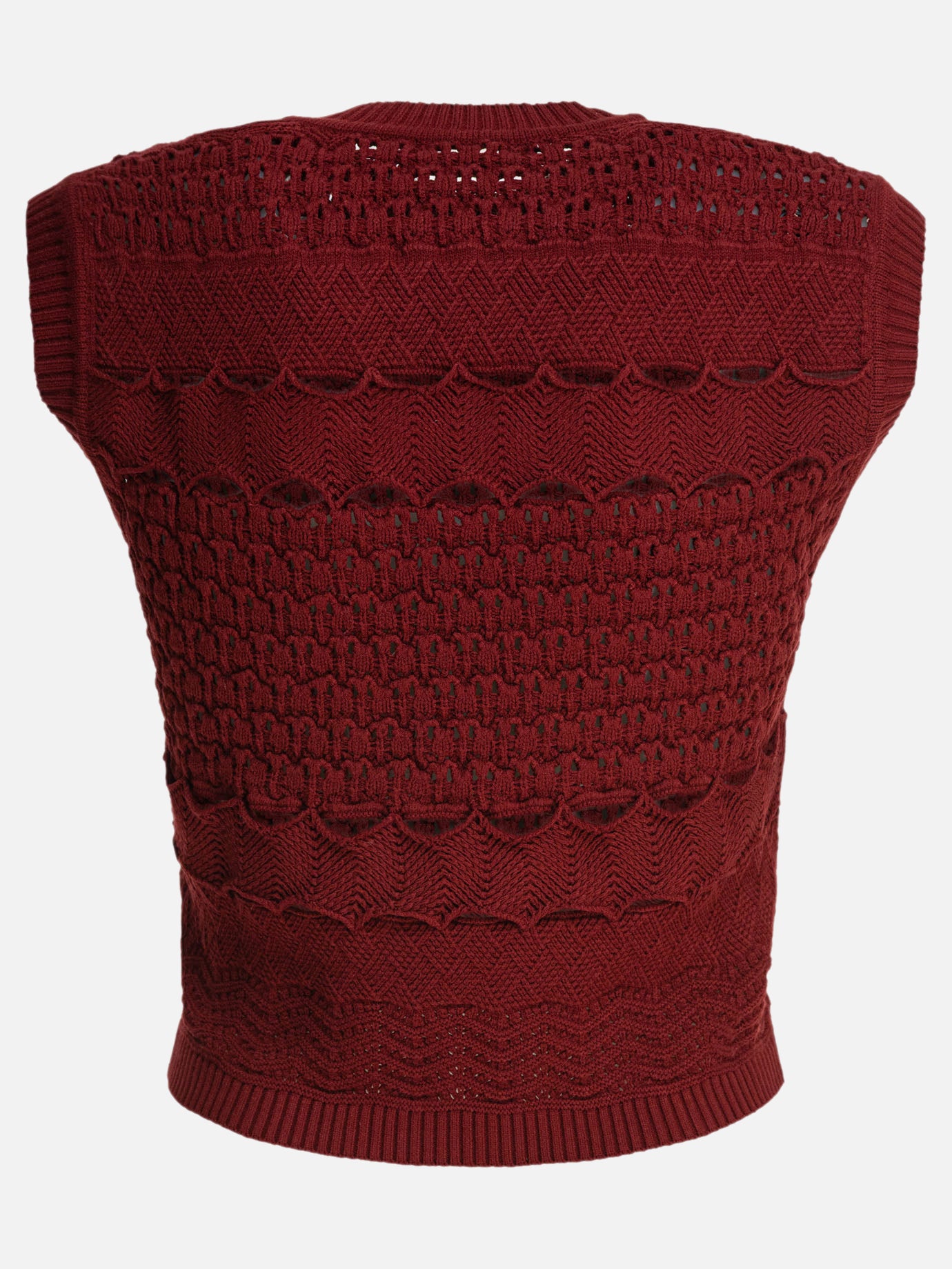 Crop tops Textured knit  Bordeaux - Elie Saab Women | PDP | VIETTI Online Store | thumbnail_2