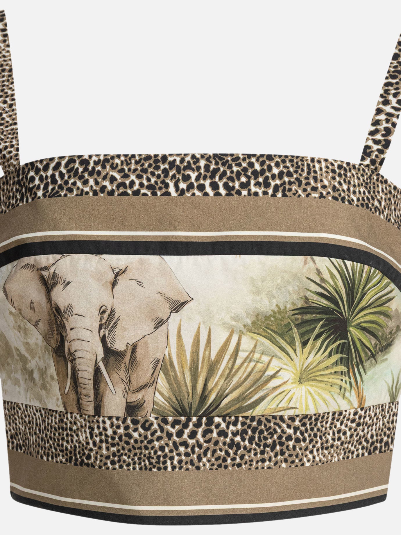 Crop tops Animal print  Brown - Elie Saab Women | PDP | VIETTI Online Store | thumbnail_3
