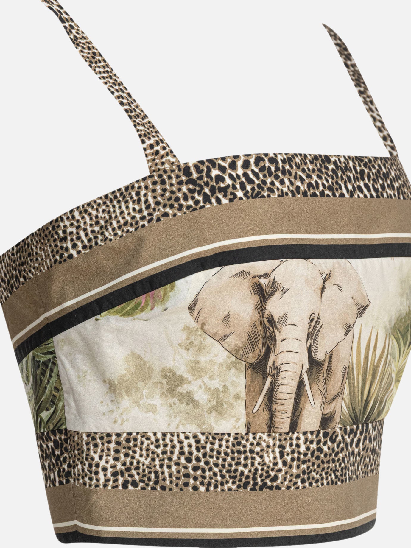 Crop tops Animal print  Brown - Elie Saab Women | PDP | VIETTI Online Store | thumbnail_4