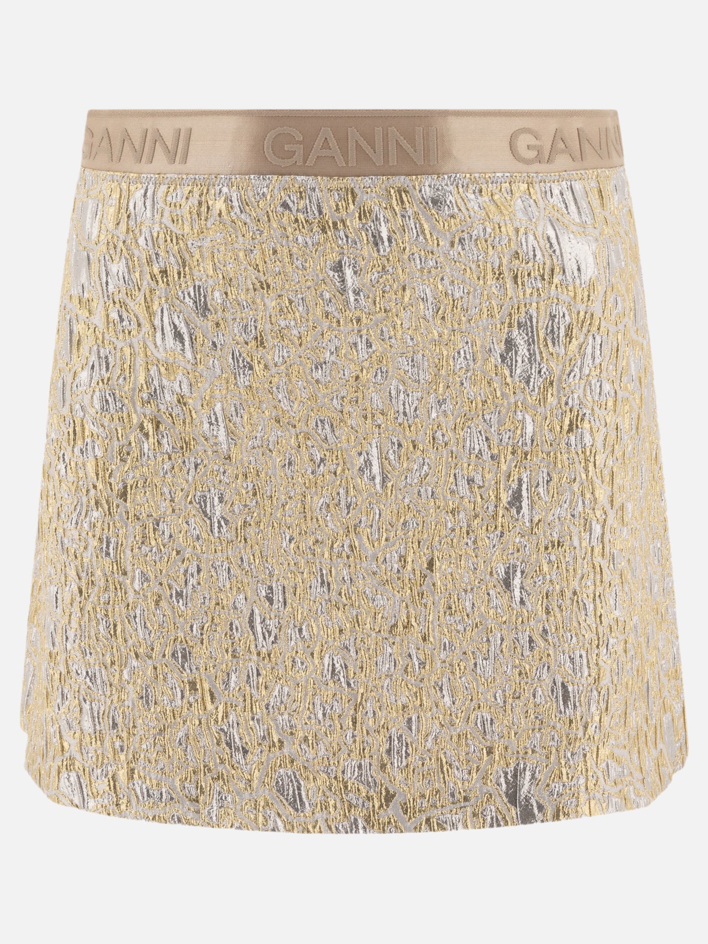 Miniskirts Logo  Gold - Ganni Women | PDP | VIETTI Online Store | thumbnail