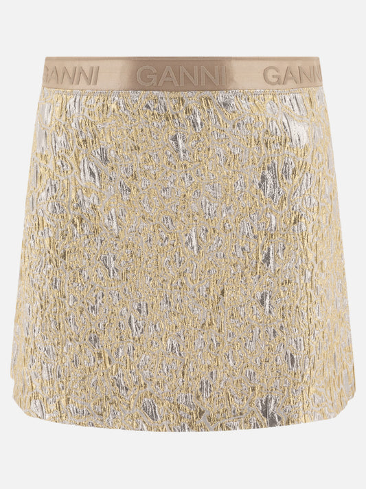Miniskirts Logo  Gold - Ganni Women | PLP | VIETTI Online Store 
