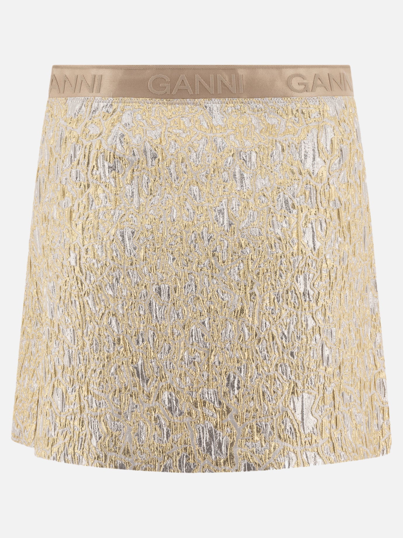 Miniskirts Logo  Gold - Ganni Women | PDP | VIETTI Online Store | Zoom-Modal_2
