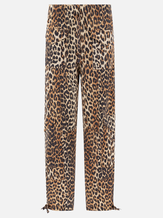 Cargo & parachute trousers Animal print  Brown - Ganni Women | PLP | VIETTI Online Store 
