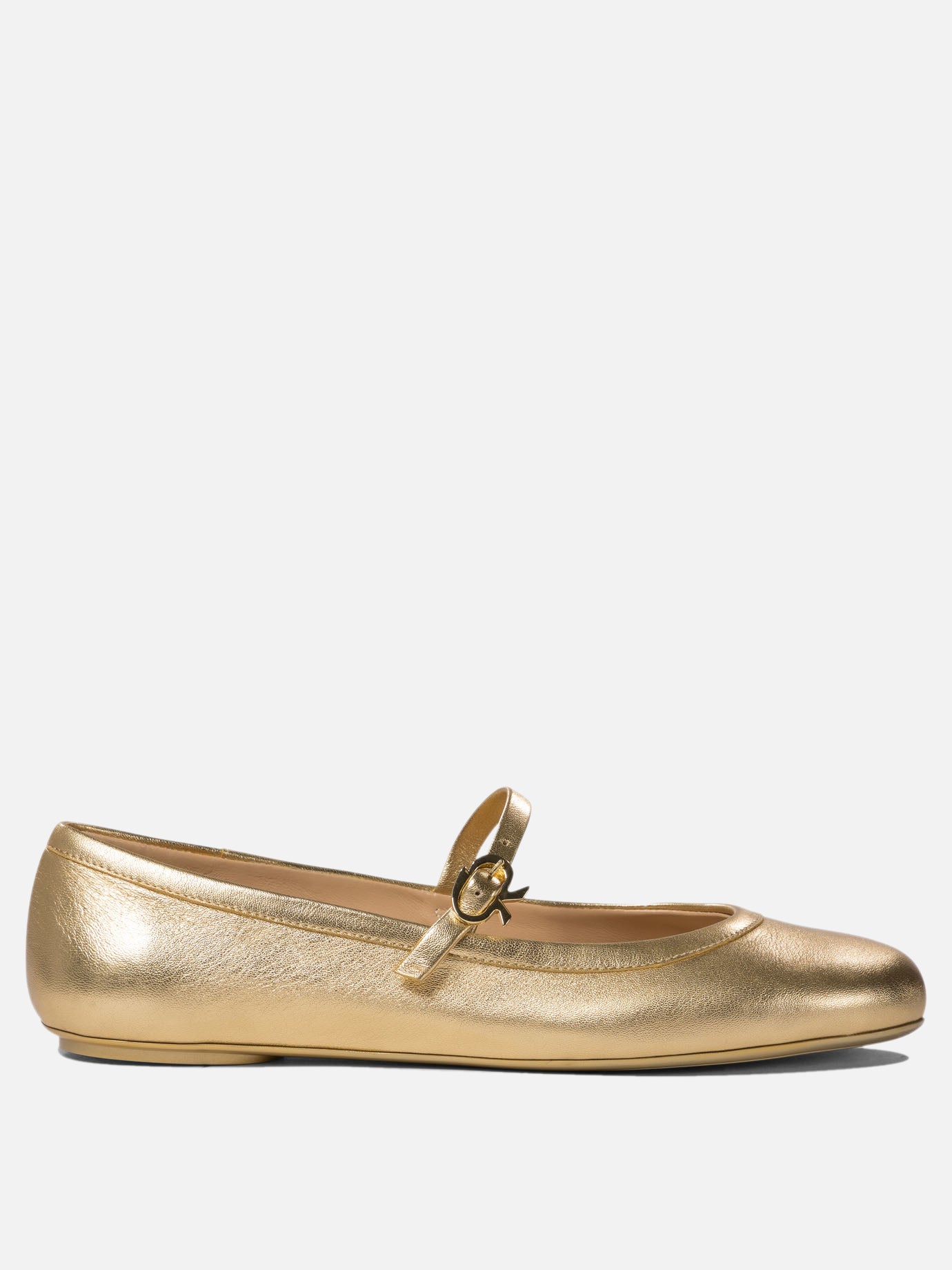Mary Jane ballet flats 100% calf leather - 100% rubber  Gold - Gianvito Rossi Women | PDP | VIETTI Online Store | thumbnail