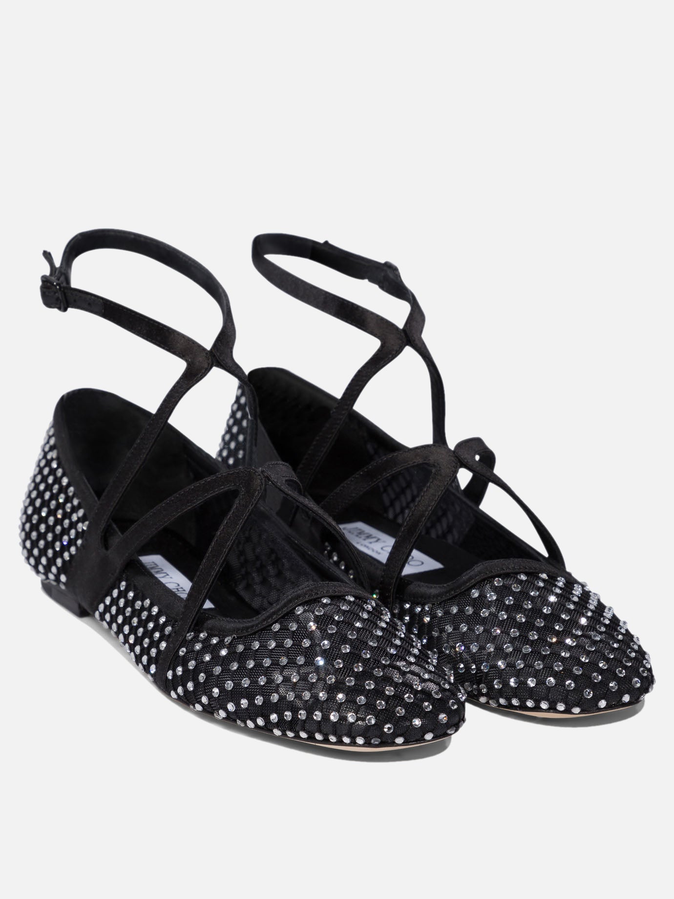 Classic ballet flats 80% polyamide 20% leather - 95% leather 5% rubber  Black - Jimmy Choo Women | PDP | VIETTI Online Store | thumbnail_2