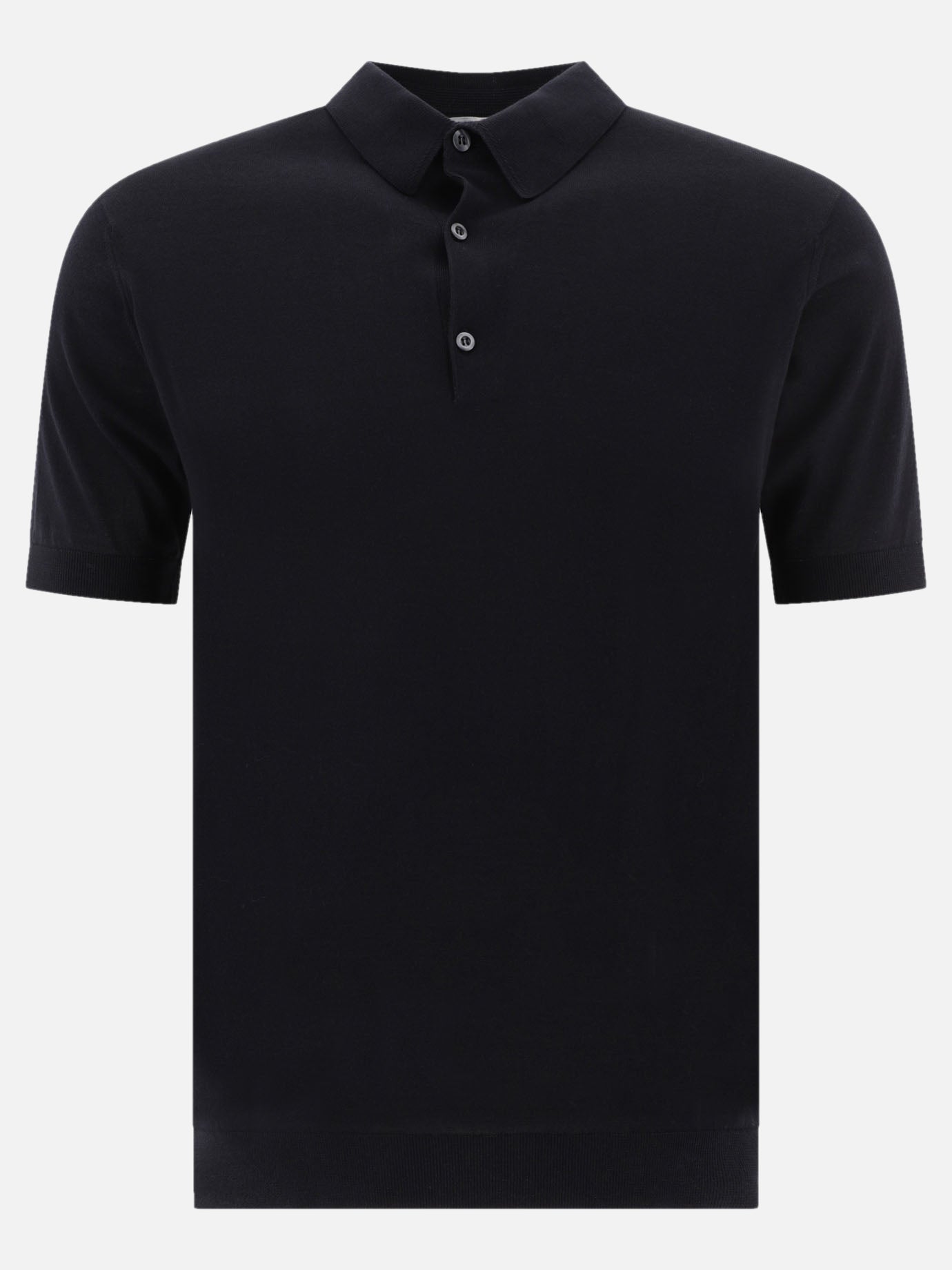 Polo shirts with buttons Solid colour  Black - John Smedley Men | PDP | VIETTI Online Store | thumbnail