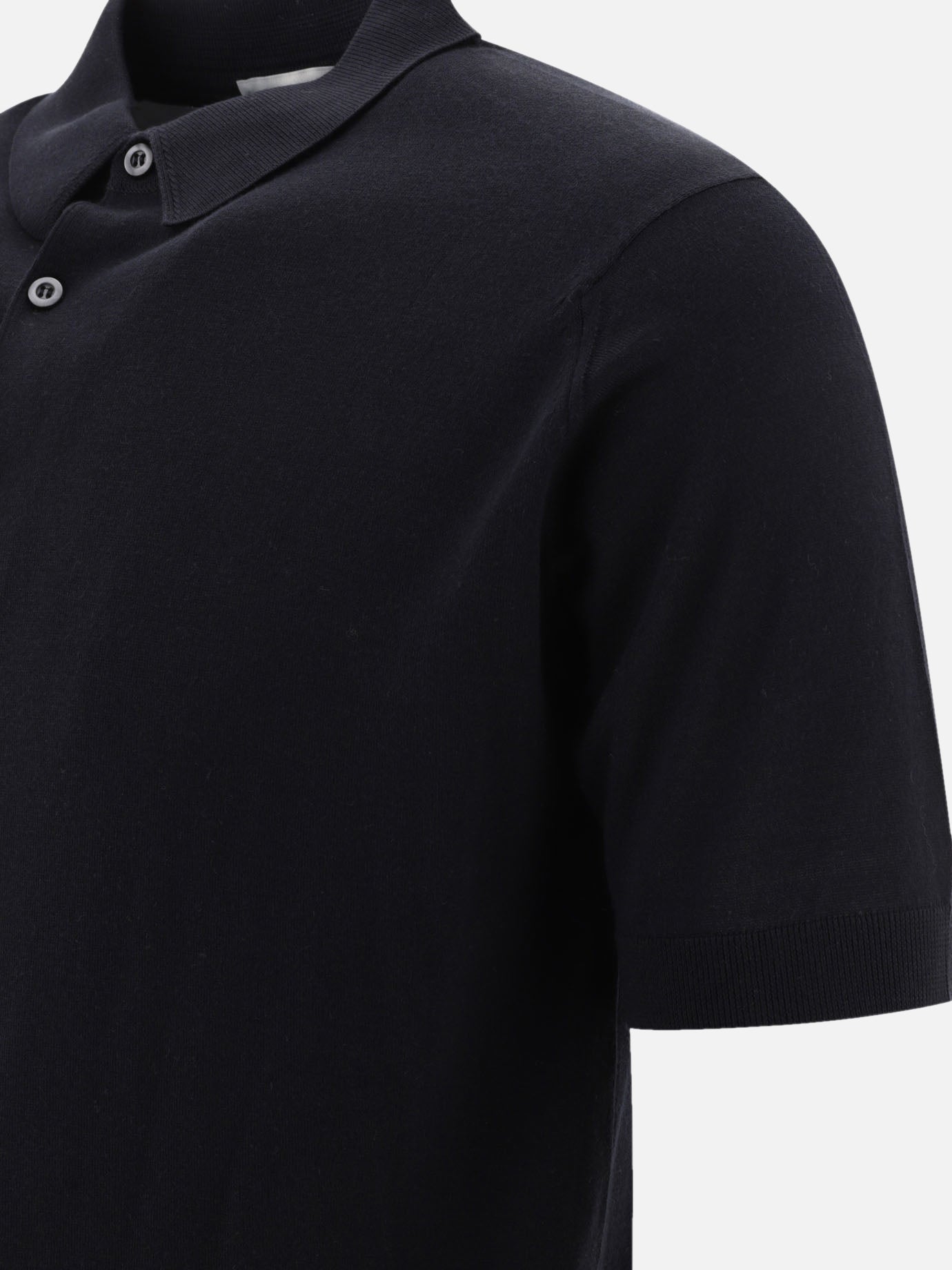 Polo shirts with buttons Solid colour  Black - John Smedley Men | PDP | VIETTI Online Store | Zoom-Modal_4
