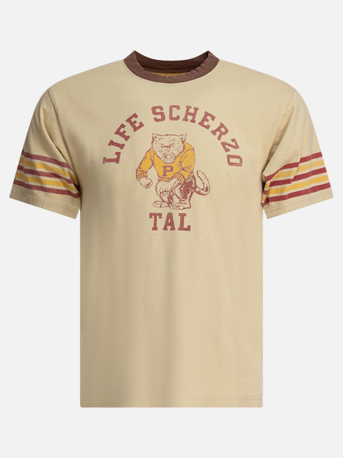 KAPITAL &quot;College CAT PITAL&quot; T-shirt 17600824_2 Beige thumbnail_1