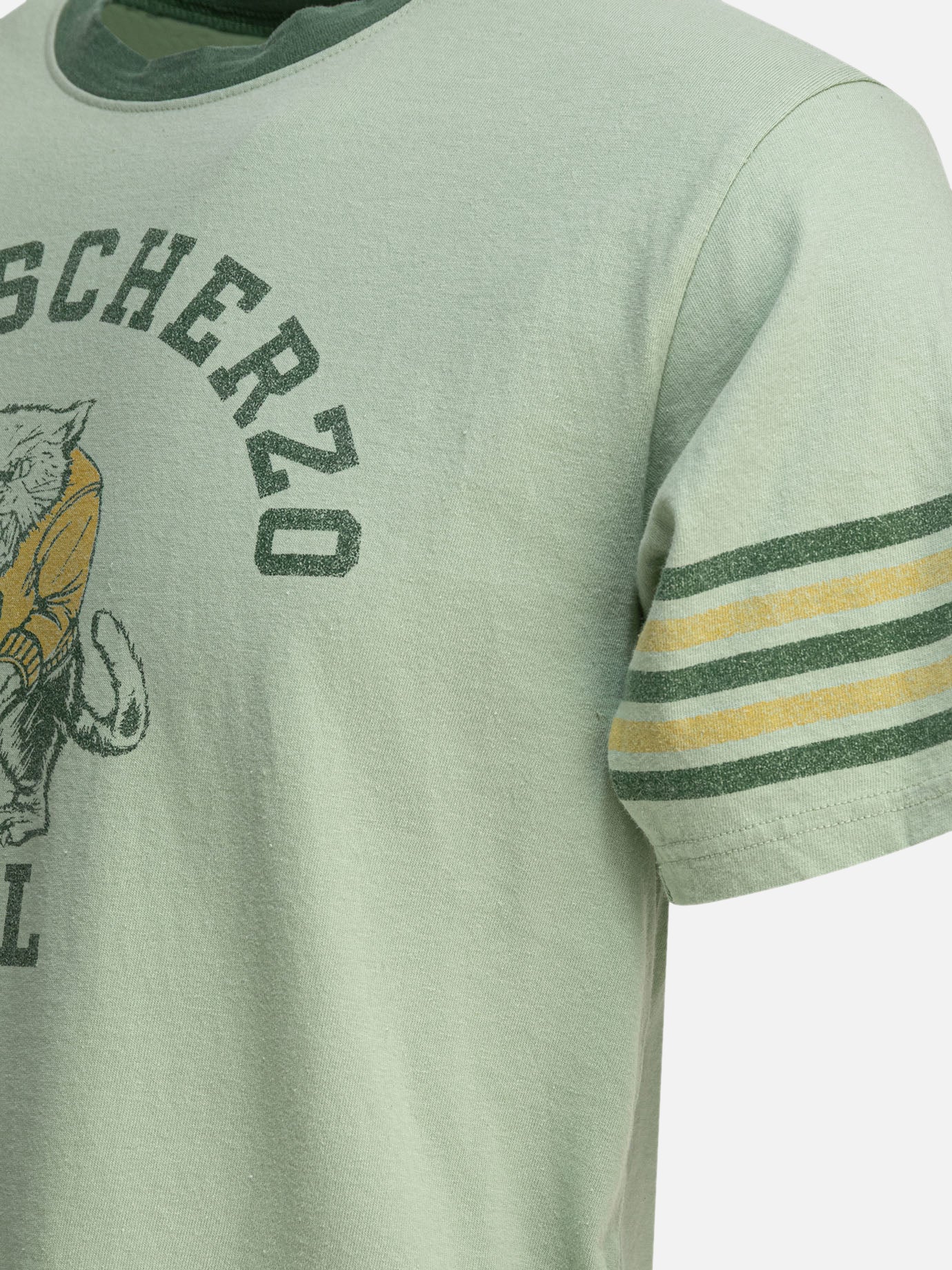 KAPITAL "College CAT PITAL" T-shirt Green