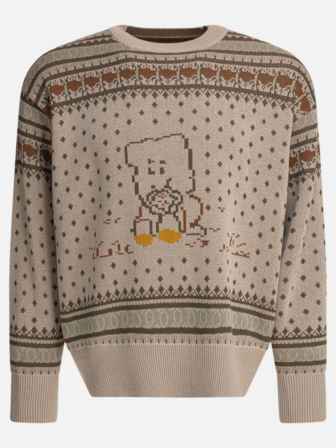 KAPITAL &quot;Fair Isle Peckish Rainbowy&quot; sweater 14834263_3 Beige thumbnail_1