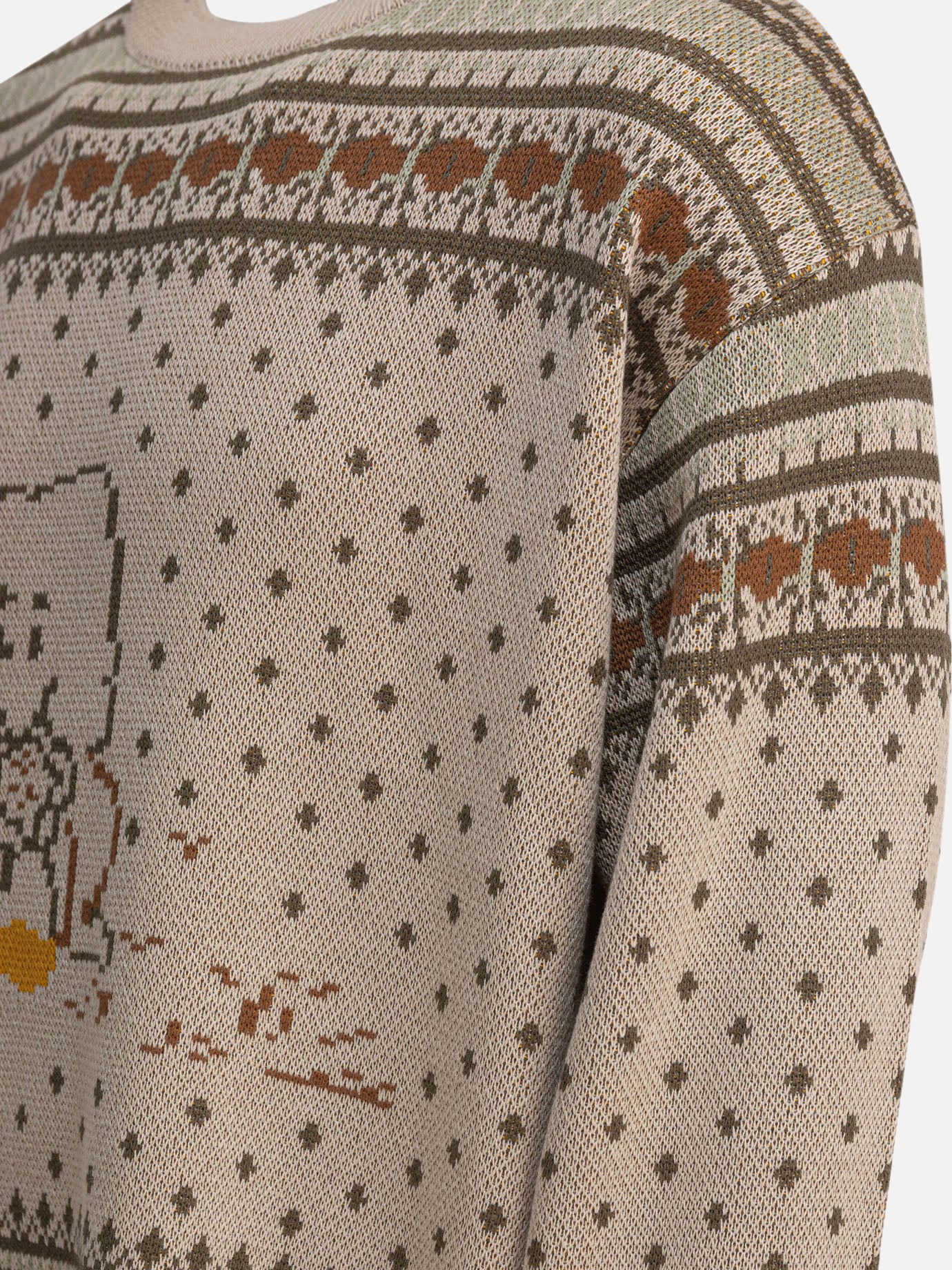 KAPITAL "Fair Isle Peckish Rainbowy" sweater Beige
