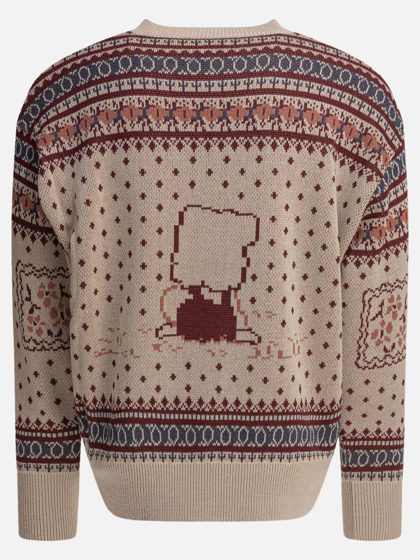 KAPITAL "Fair Isle Peckish Rainbowy" sweater Brown