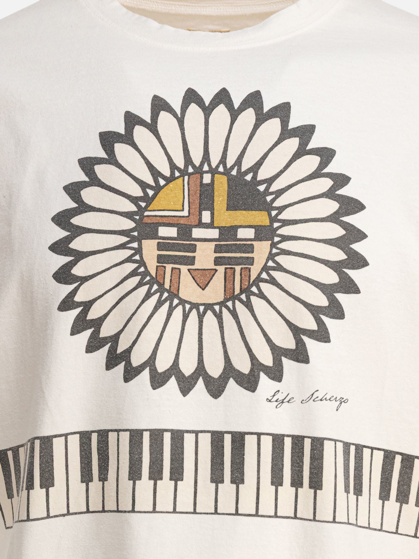 KAPITAL &quot;Piano &amp; Sun Face&quot; T-shirt 10543505_S Beige thumbnail_3