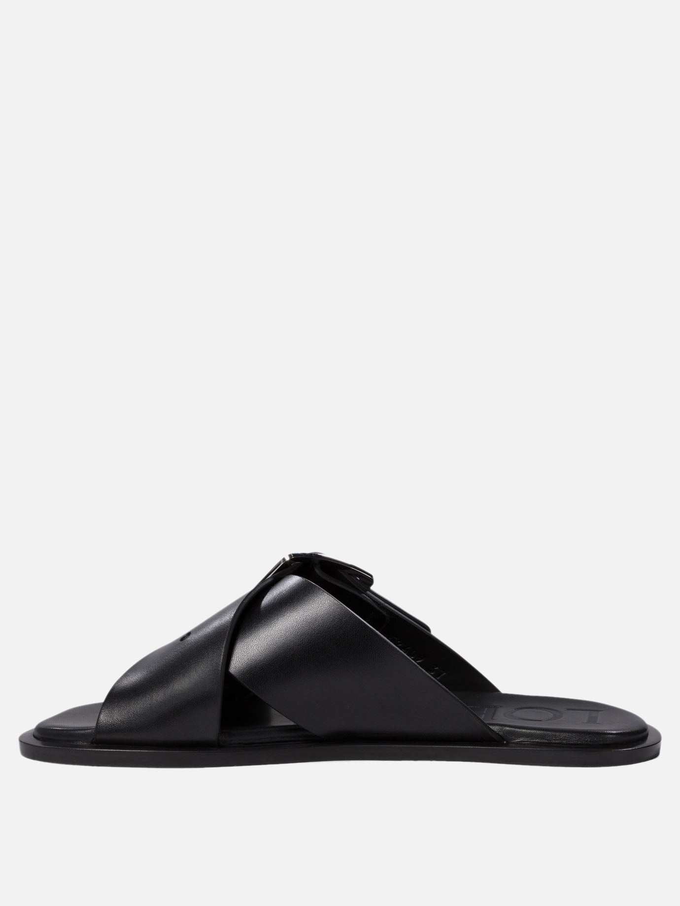 Flat sandals 100% leather - 100% leather  Black - Loewe Women | PDP | VIETTI Online Store | thumbnail_3