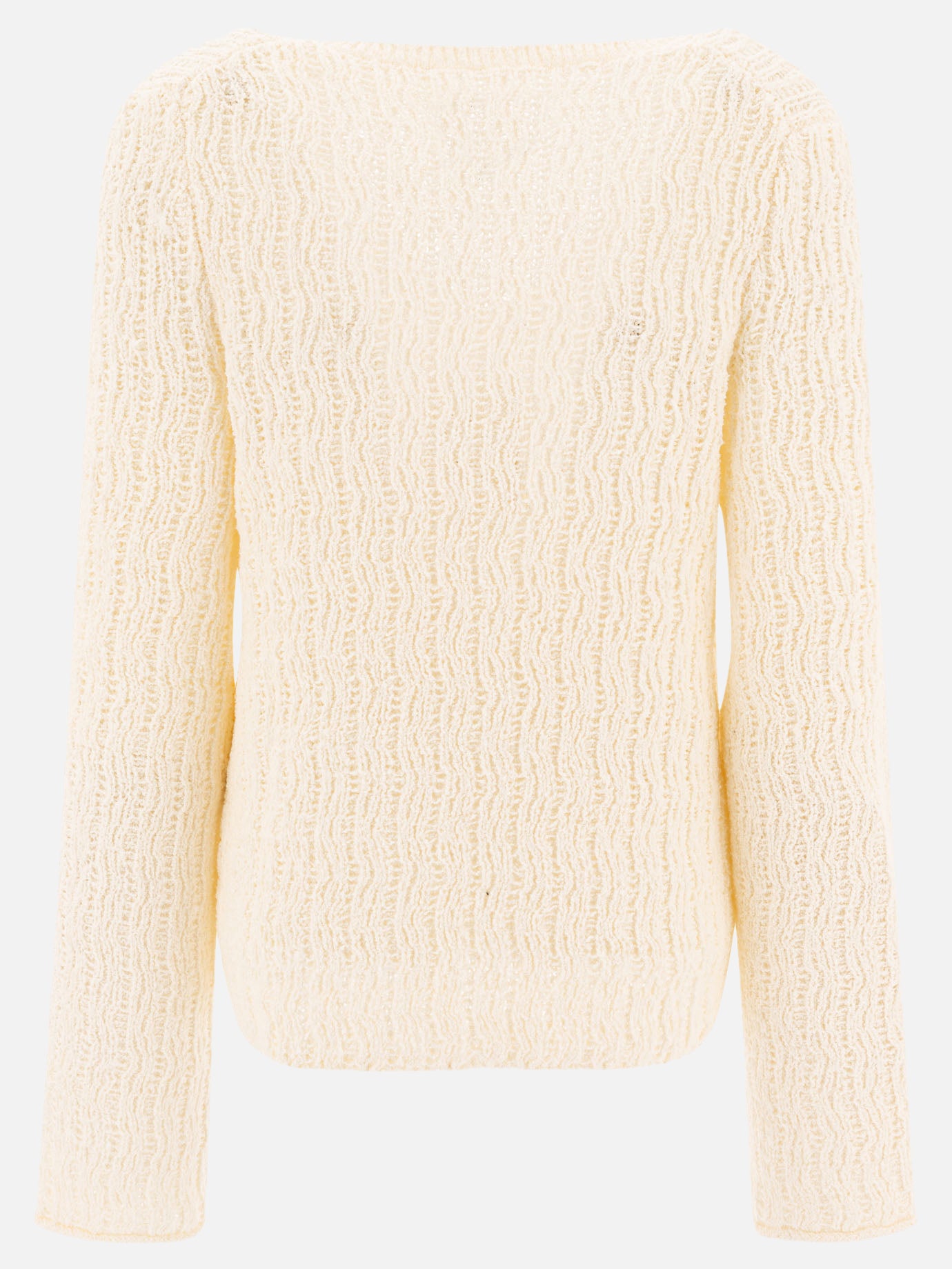V neck sweaters Textured knit  White - Loulou Studio Women | PDP | VIETTI Online Store | Zoom-Modal_2
