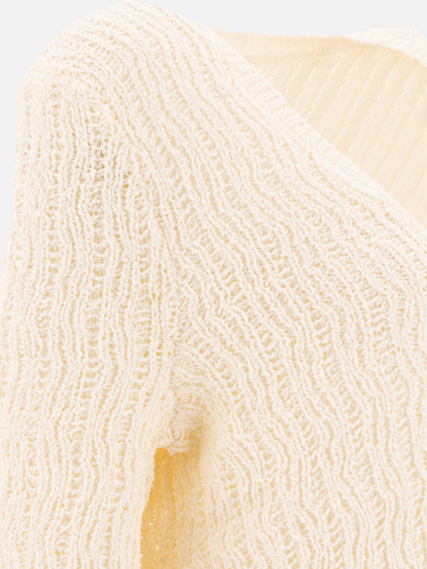 V neck sweaters Textured knit  White - Loulou Studio Women | PDP | VIETTI Online Store | thumbnail_4