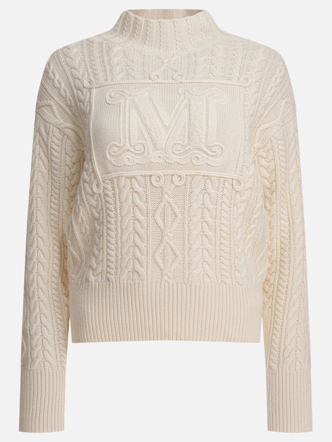 Crewneck sweaters Textured knit  White - Max Mara Women | PDP | VIETTI Online Store | thumbnail