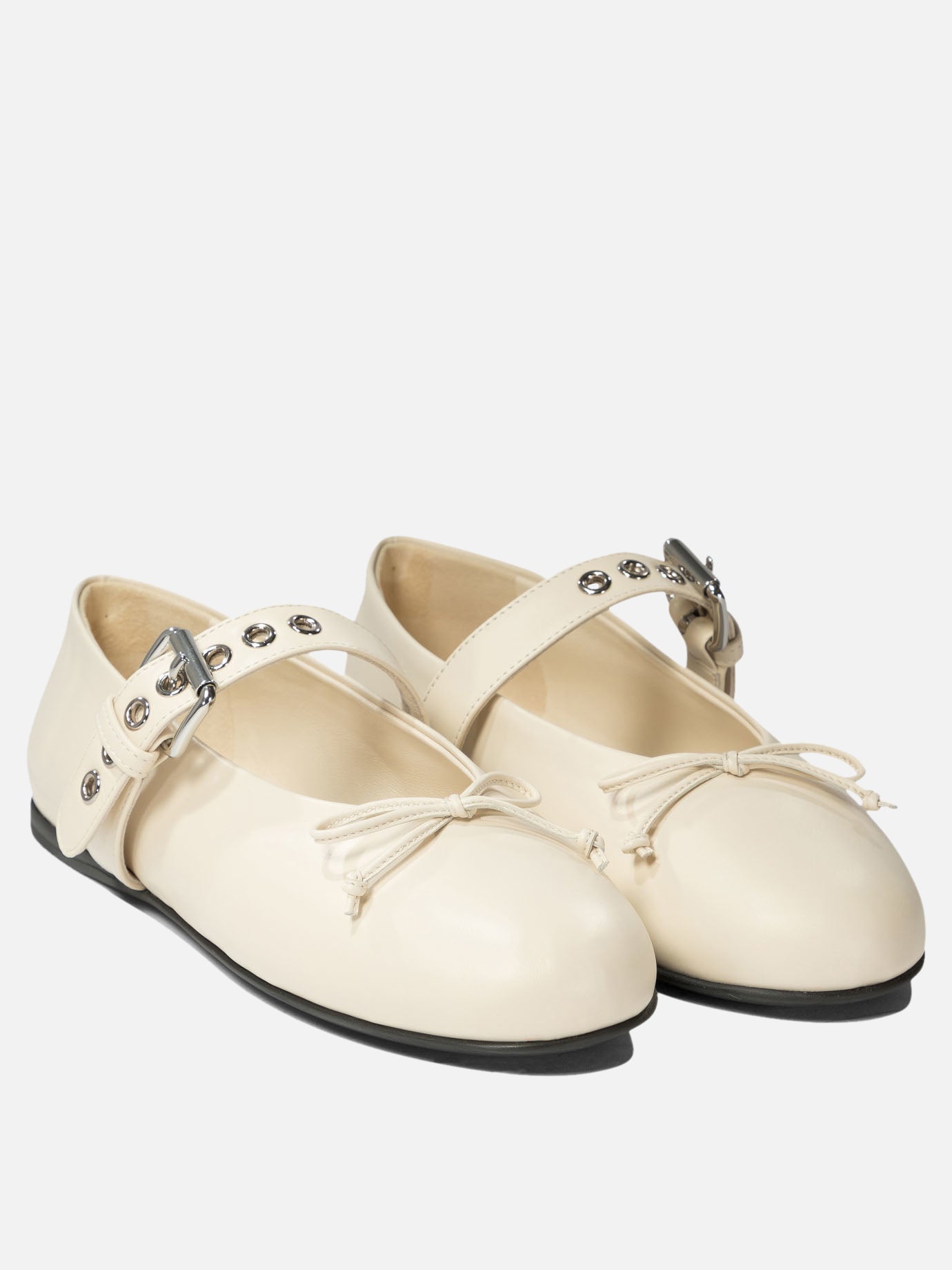 Miu Miu Leather ballet flats White