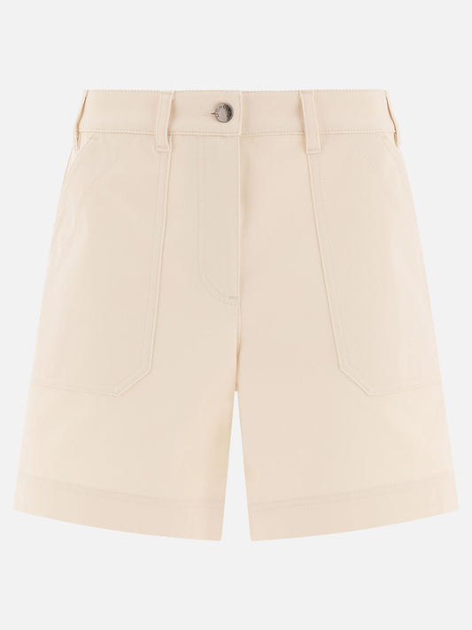 Moncler Cotton gabardine shorts Beige