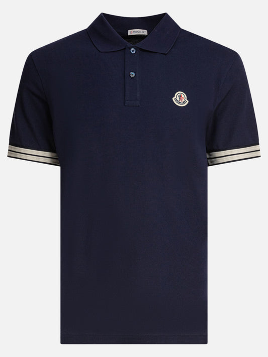 Polo shirts with buttons Logo  Blue - Moncler Men | PLP | VIETTI Online Store 
