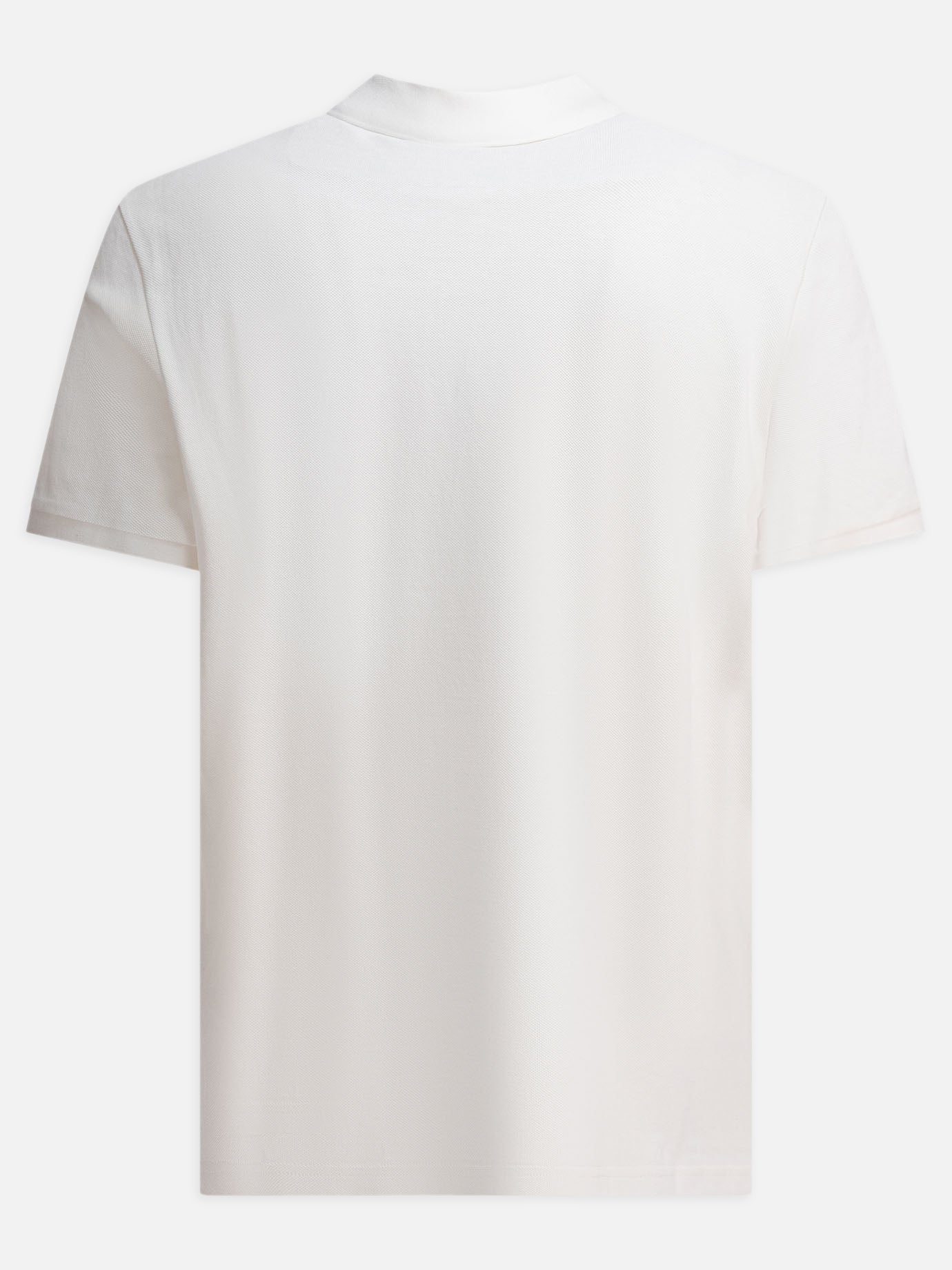 Moncler Cotton pique polo shirt with logo patch White