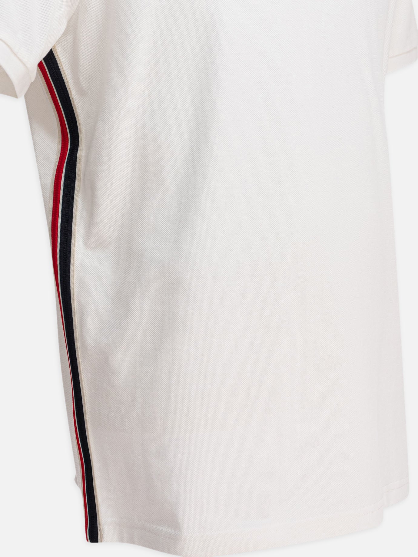 Moncler Cotton pique polo shirt with logo patch White