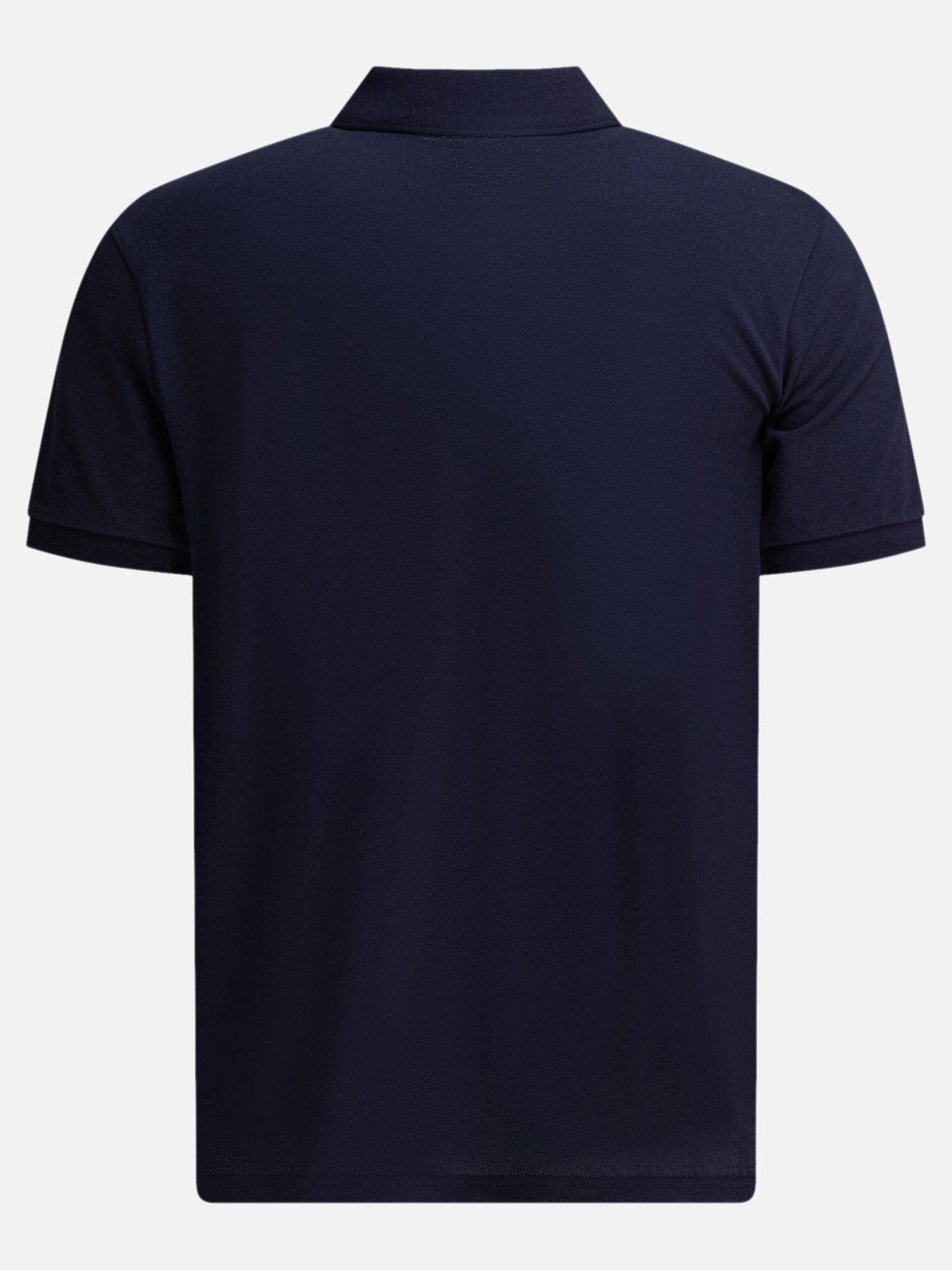 Moncler Cotton pique polo shirt with logo patch Blue