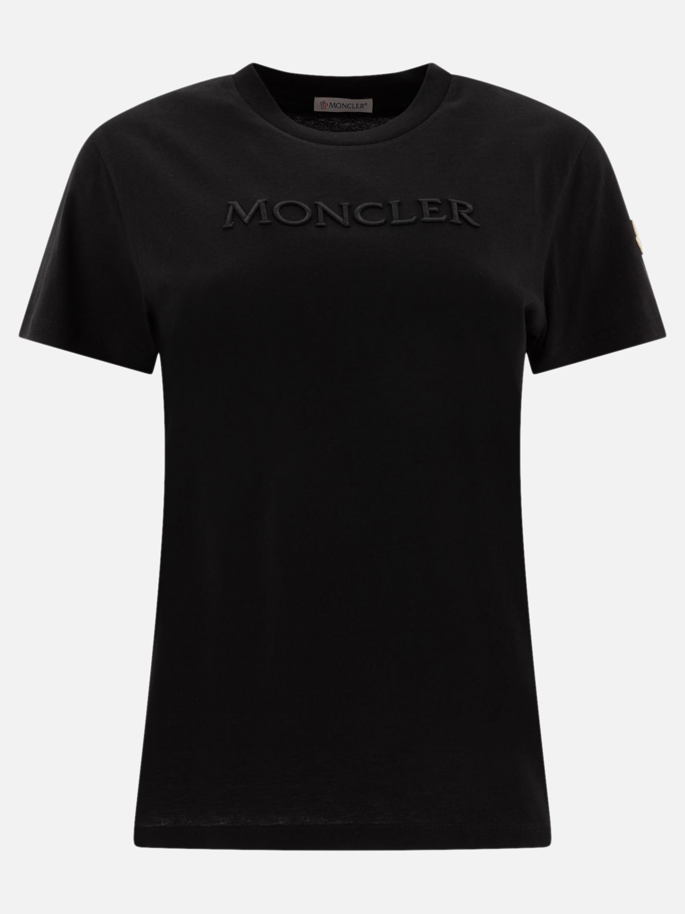 Moncler T-shirt with tone-on-tone logo 13111633_XS Black thumbnail_1
