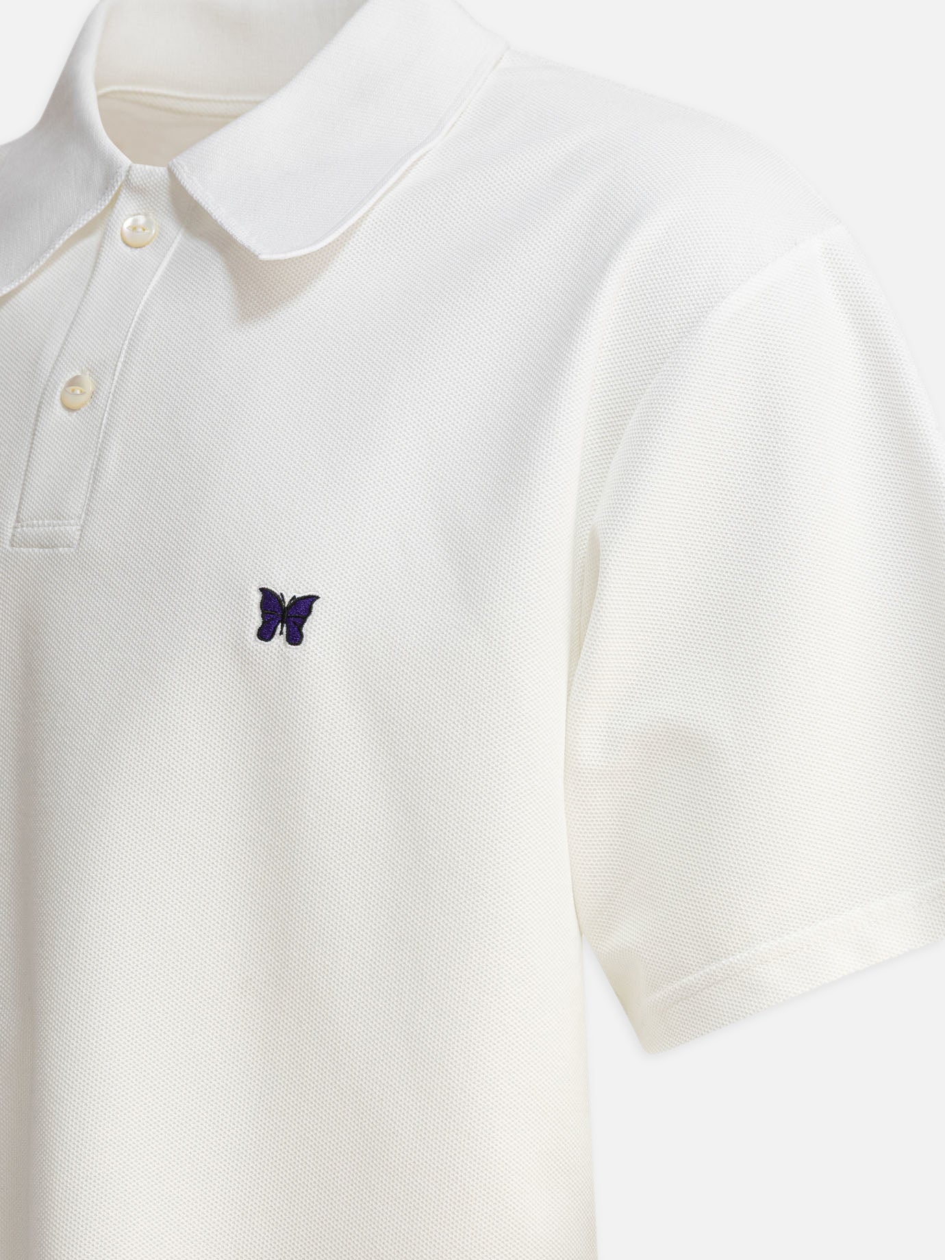 Polo shirts with buttons Logo  White - Needles Men | PDP | VIETTI Online Store | thumbnail_4