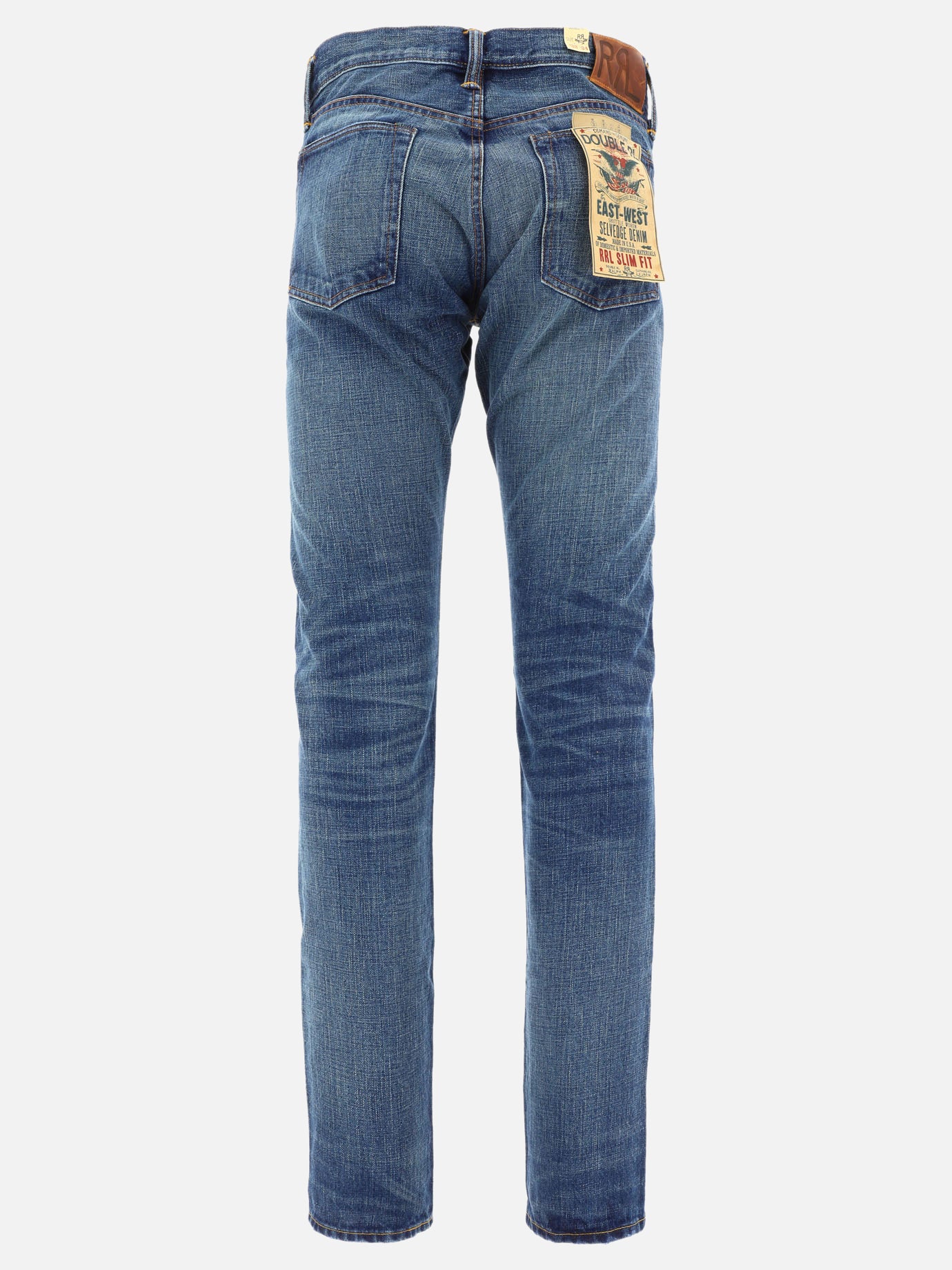 Straight-leg jeans Solid colour  Blue - RRL by Ralph Lauren Men | PDP | VIETTI Online Store | thumbnail_2