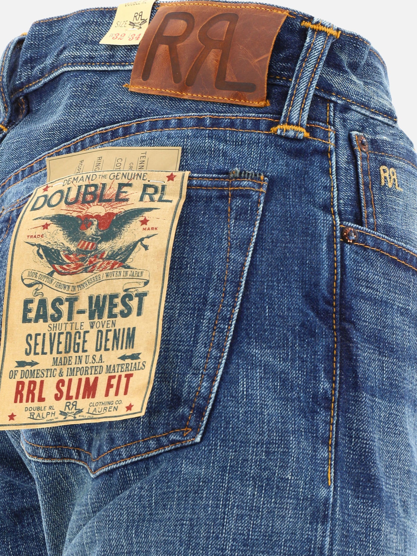 Straight-leg jeans Solid colour  Blue - RRL by Ralph Lauren Men | PDP | VIETTI Online Store | Zoom-Modal_4
